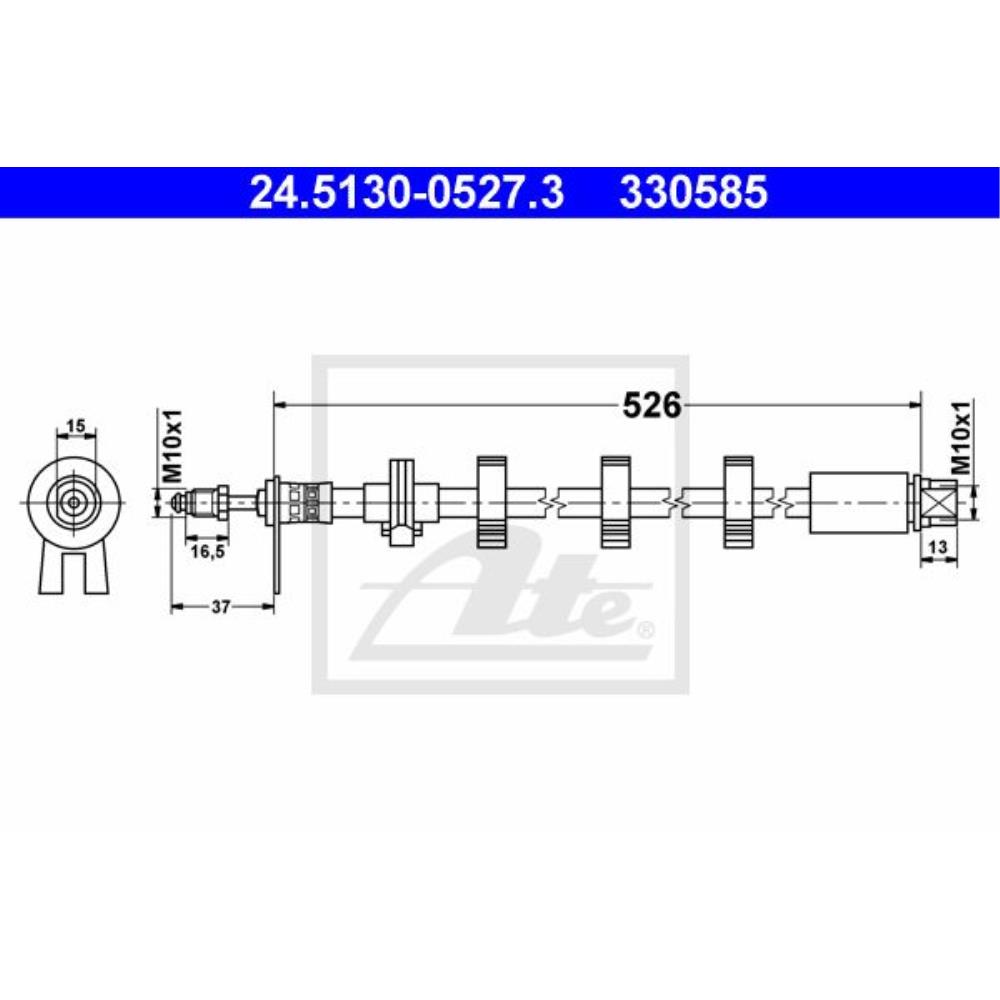 Bremsschlauch 24.5130-0527.3 Vorderachse links für Peugeot 406 8B Break 8E/F