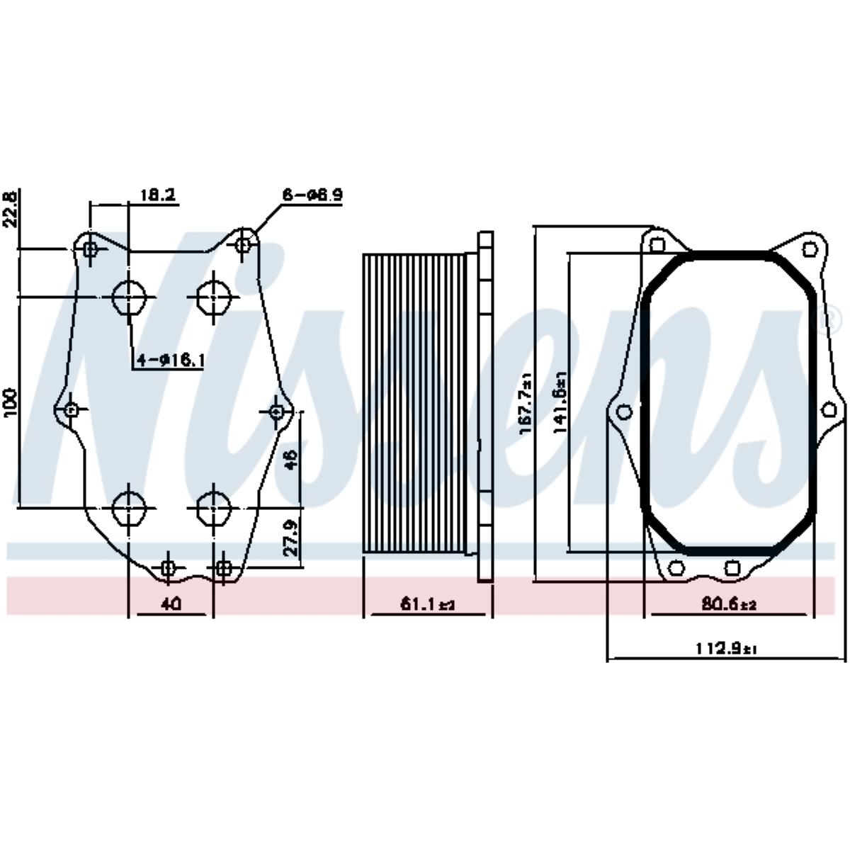 Ölkühler 142 x 61 passend für Opel Insignia A Caravan G09 Saab 9-3 Kombi YS3F