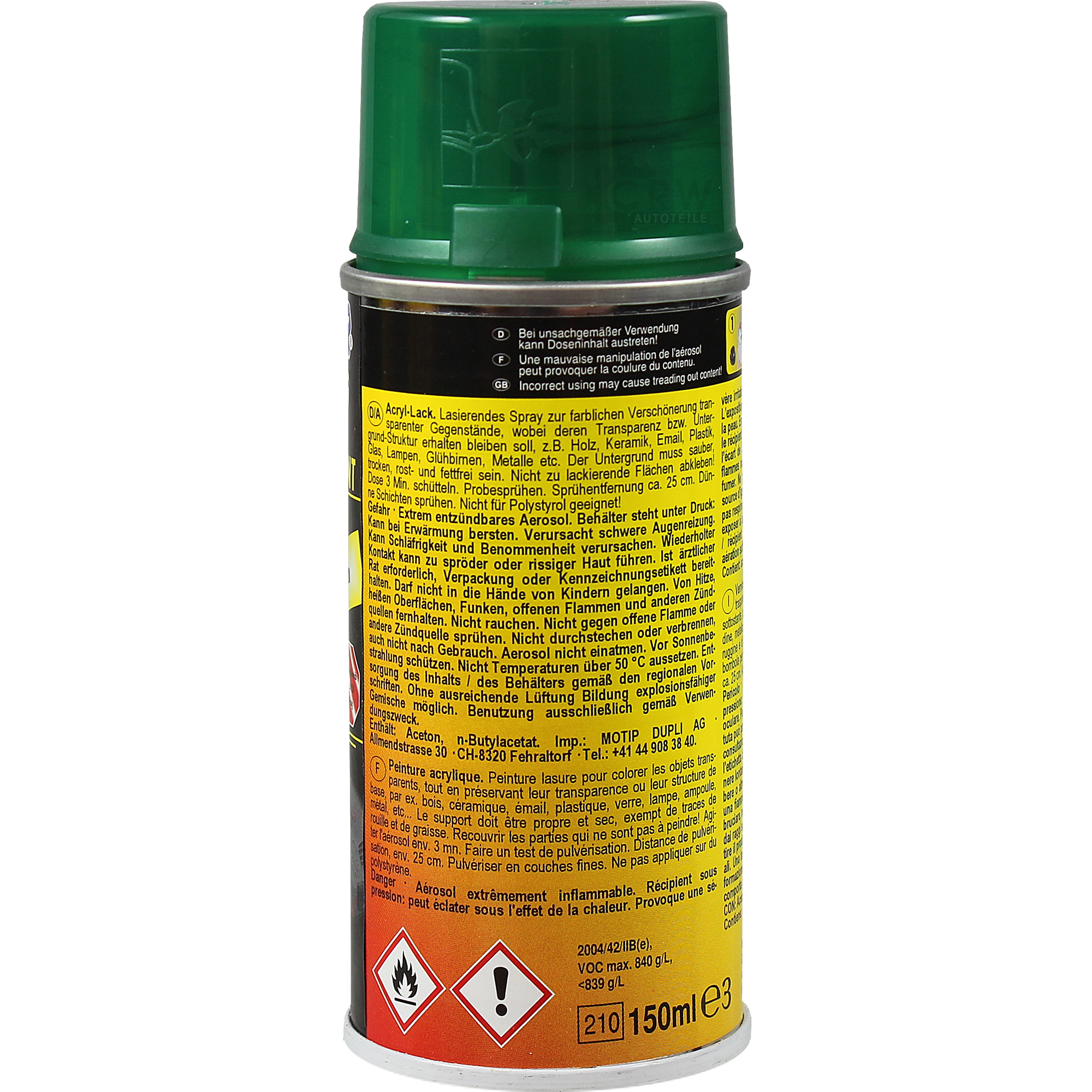 Dupli-Color TUNING + Acryl Universal Spray 150ml TRANSPARENT green 150 648885