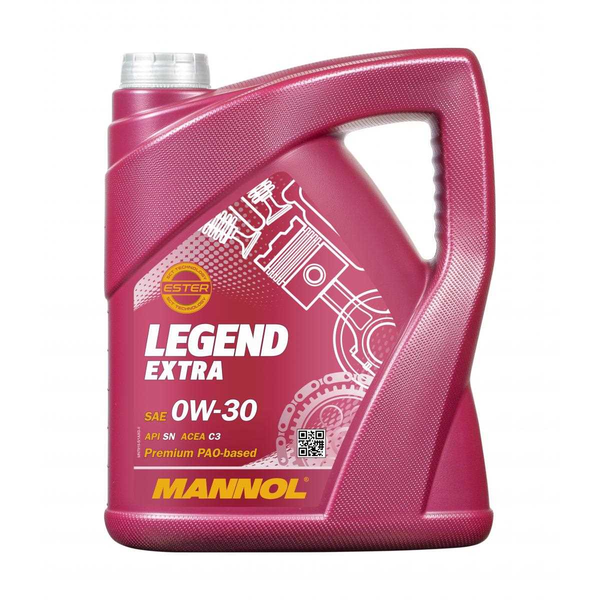 5 Liter MANNOL Legend Extra 7919 0W-30 Motoröl Engine Oil API SN ACEA C3