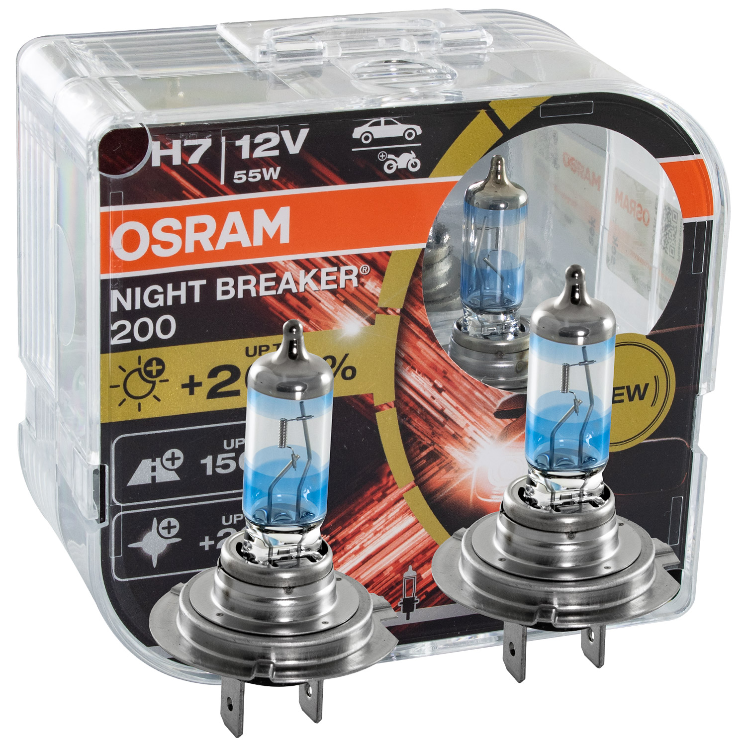 OSRAM H7 NIGHT BREAKER 200 DuoBox bis zu 200% mehr Licht NEXT GENERATION 12V 55W