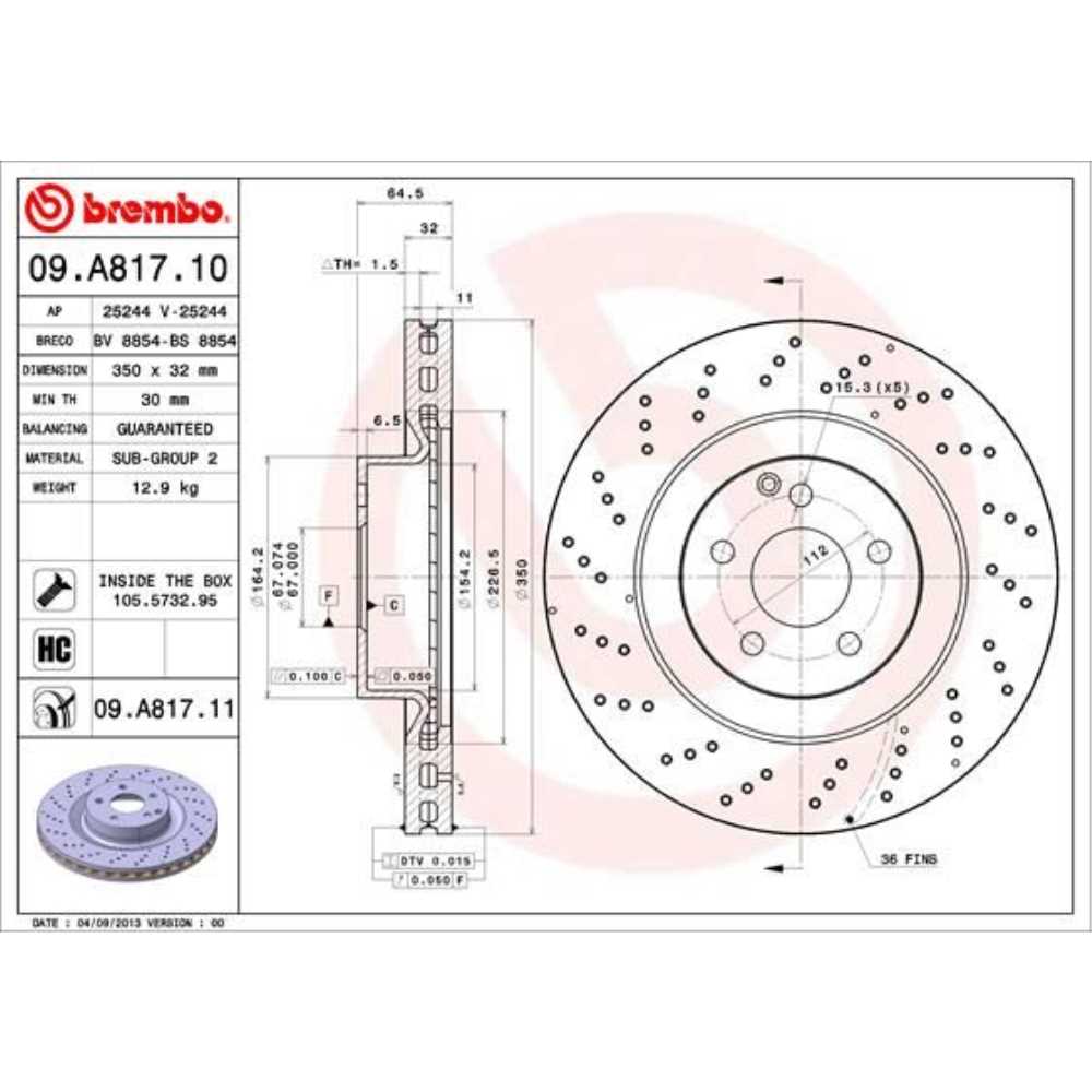 Brembo Set Bremsscheiben belüftet vorne + Bremsbeläge für Mercedes E-Klasse W211