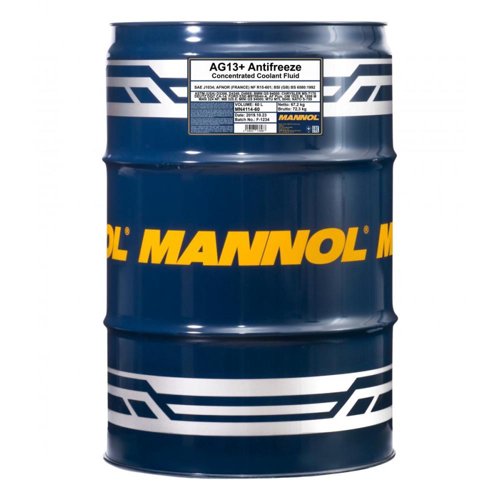 60 Liter MANNOL Kühlerfrostschutz Antifreeze AG13+ Advanced gelb Konzentrat G13+