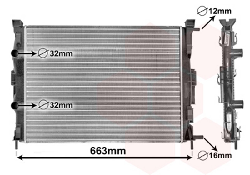 VAN WEZEL Wasserkühler mechanisch gefügt für Renault Scénic II JM0/1_ 1.6 16V