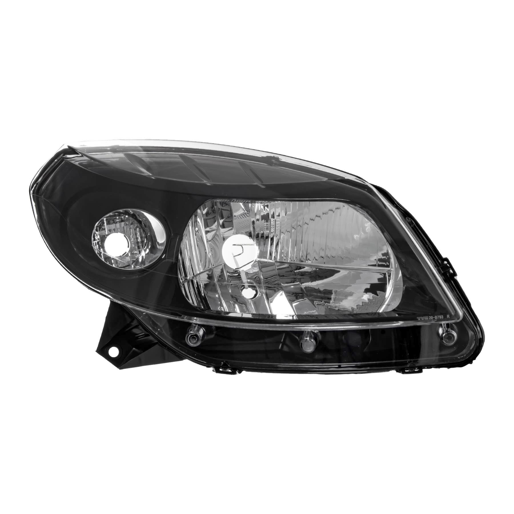 Halogen Scheinwerfer Set links & rechts H4 schwarz für Dacia Sandero