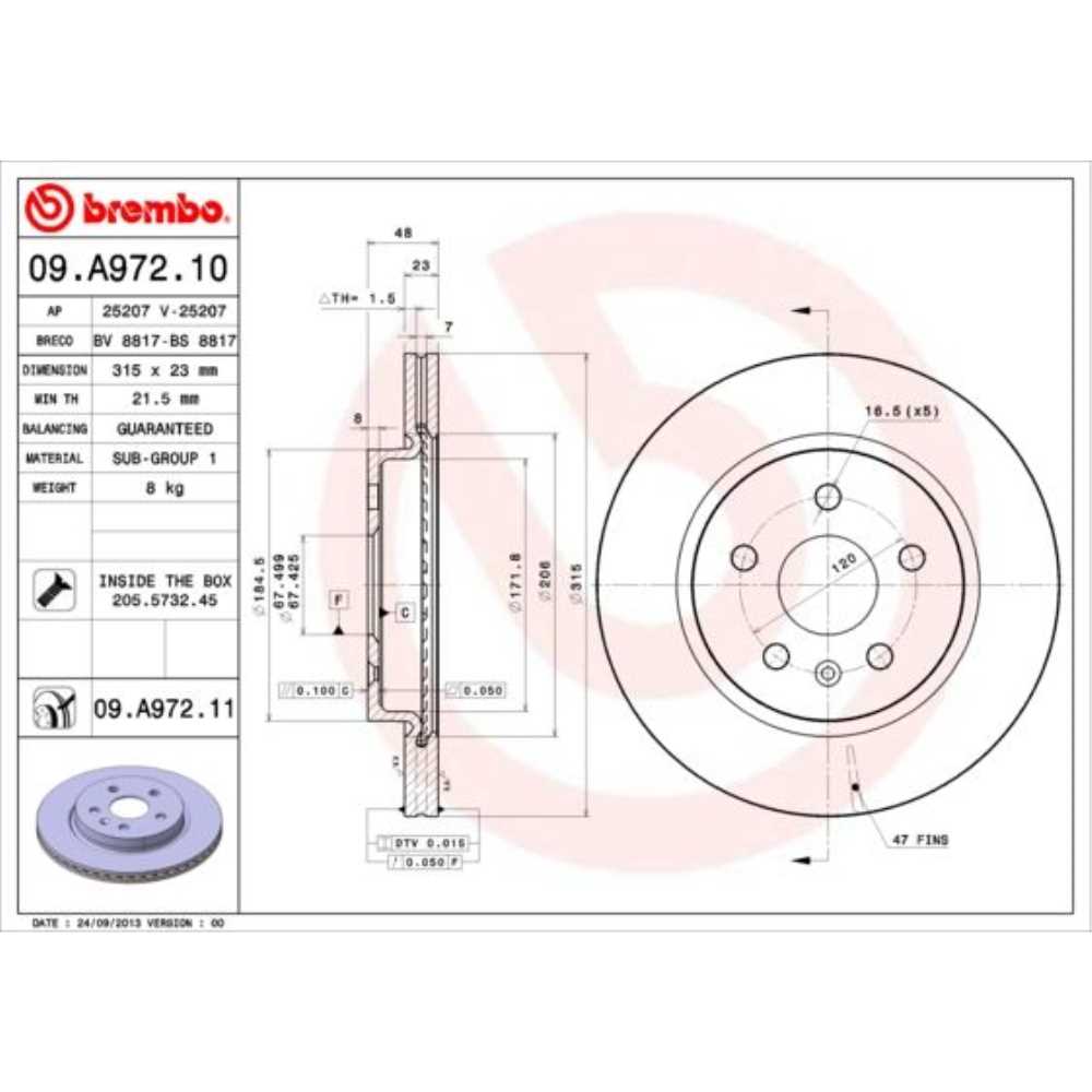 BREMBO Satz Bremsscheiben belüftet hinten + Bremsbeläge für Opel Insignia A