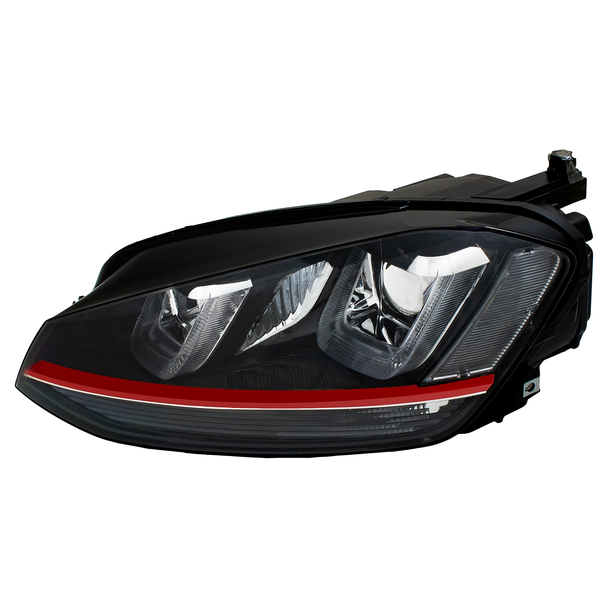 Scheinwerfer SET H7 Leiste Schwarz 3D LED U TFL passt für VW Golf