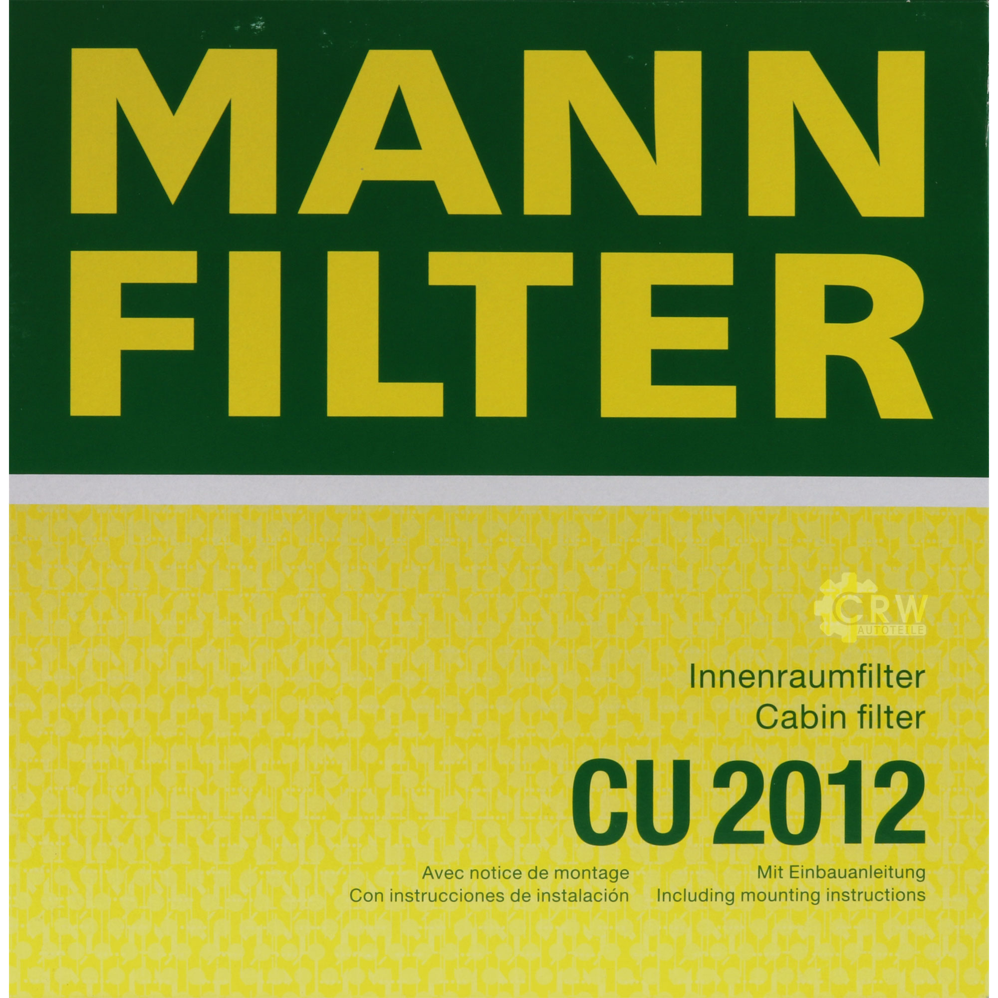MANN-FILTER Innenraumfilter Pollenfilter CU 2012