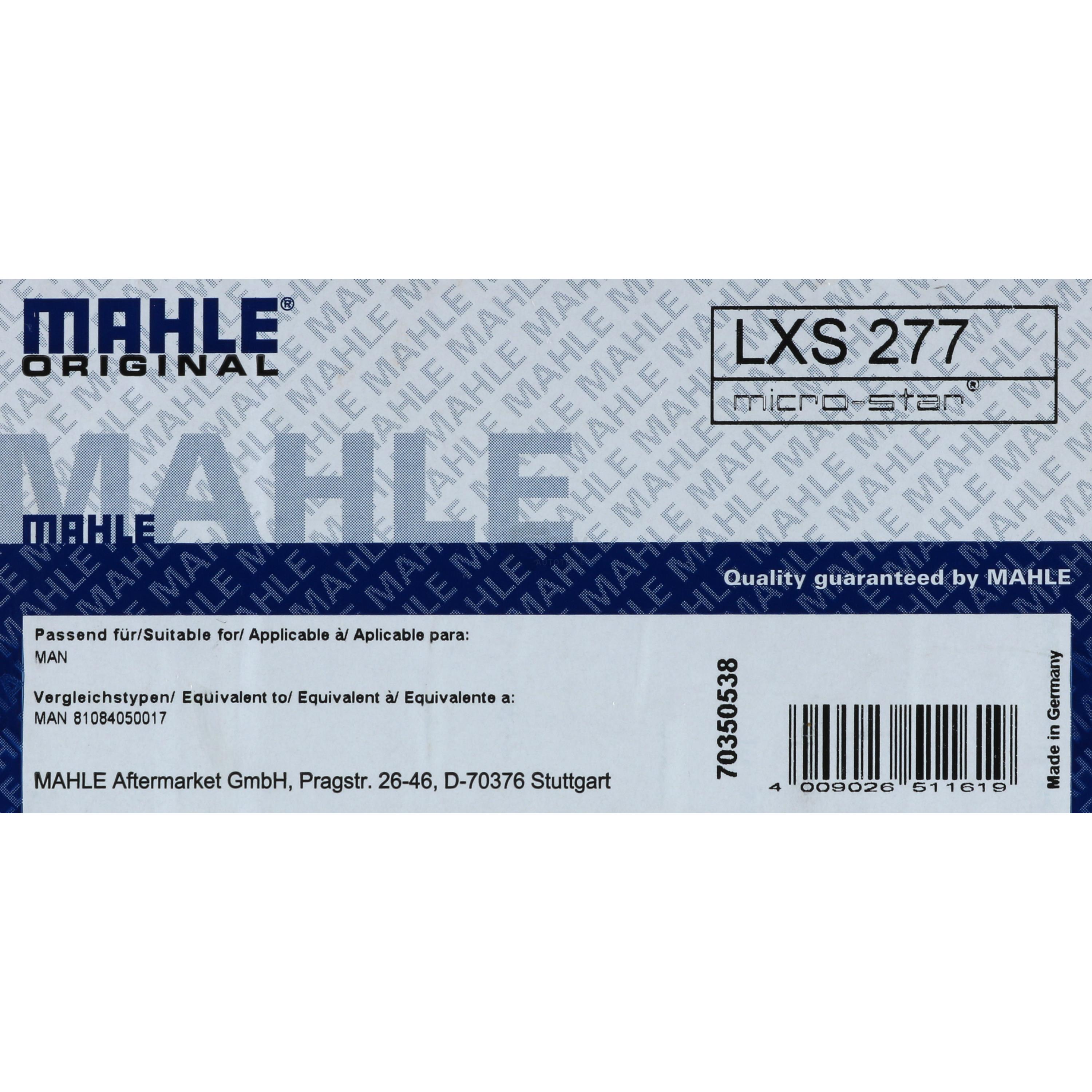 MAHLE / KNECHT Sekundärluftfilter LXS 277 Air Filter