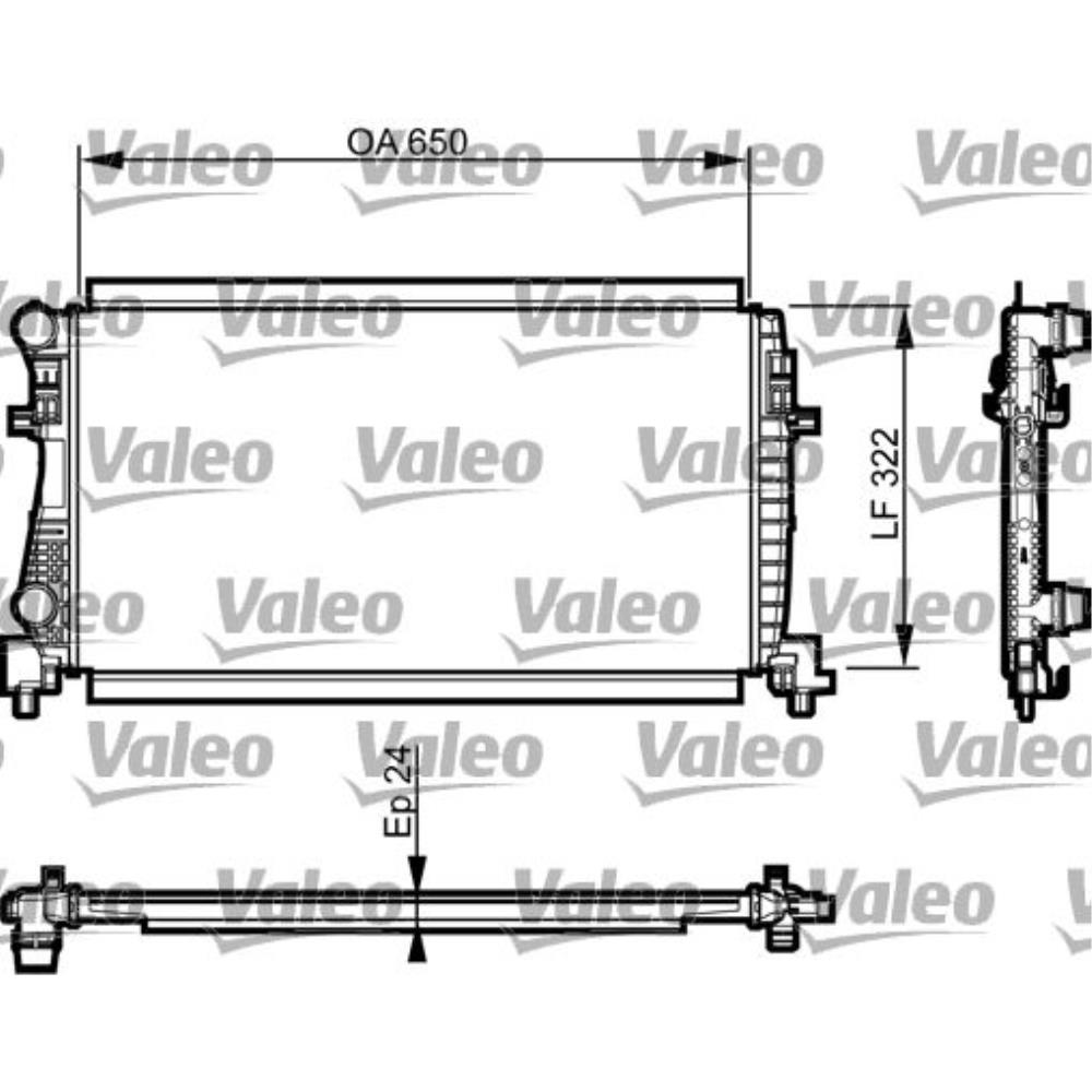 VALEO Wasserkühler Motorkühler Alu für VW Golf VII 5G1 1.2 TSI 1.6 TDI Skoda