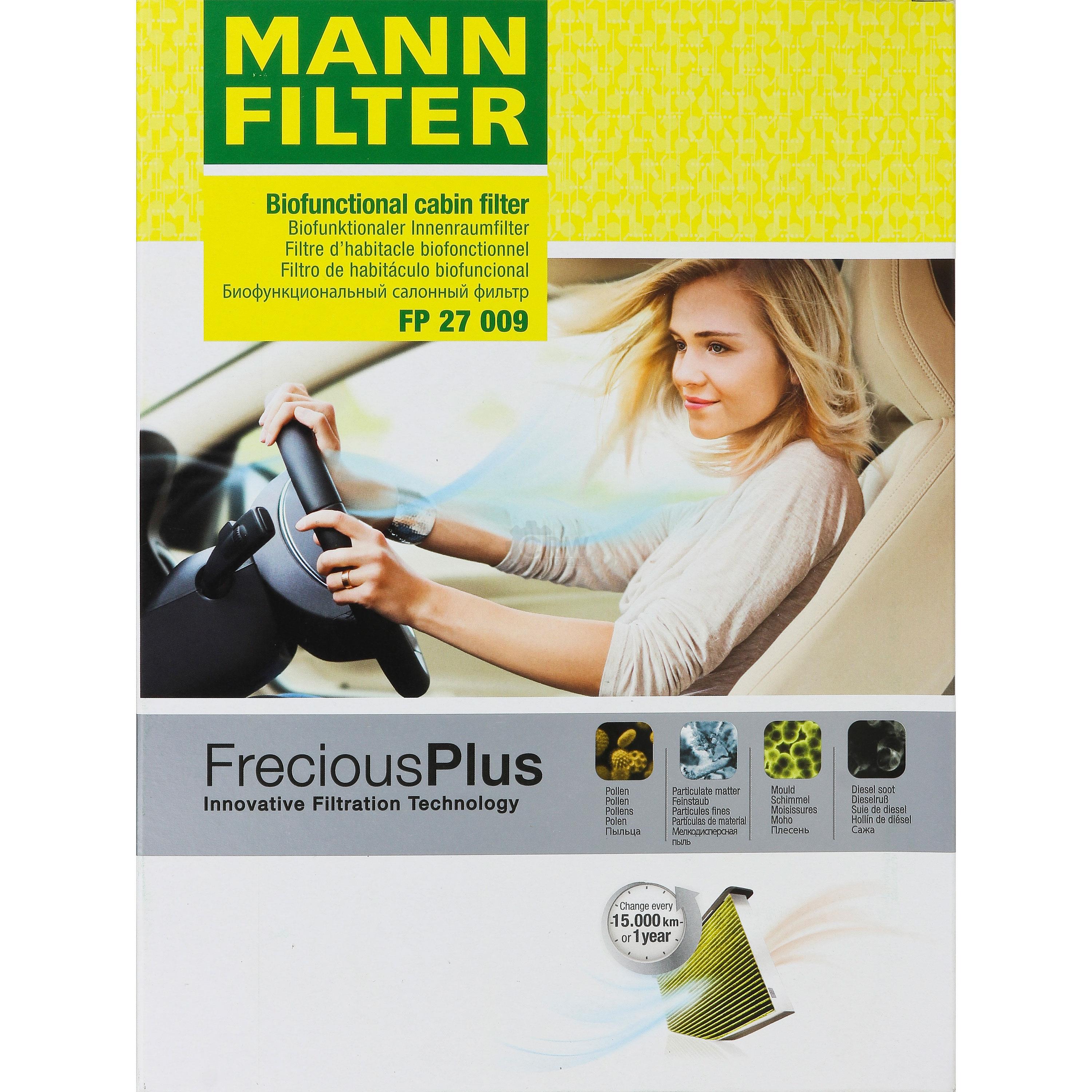 MANN-Filter Innenraumfilter Biofunctional für Allergiker FP 27 009