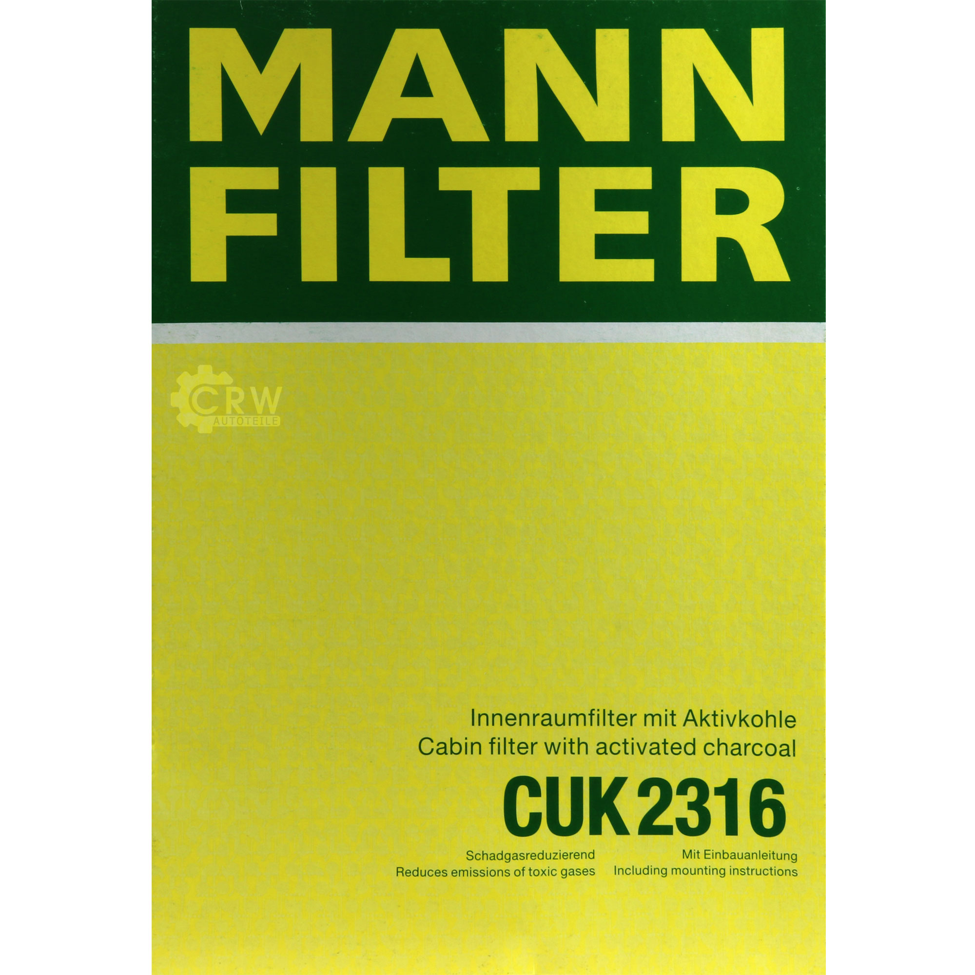 MANN-FILTER Innenraumfilter Pollenfilter Aktivkohle CUK 2316