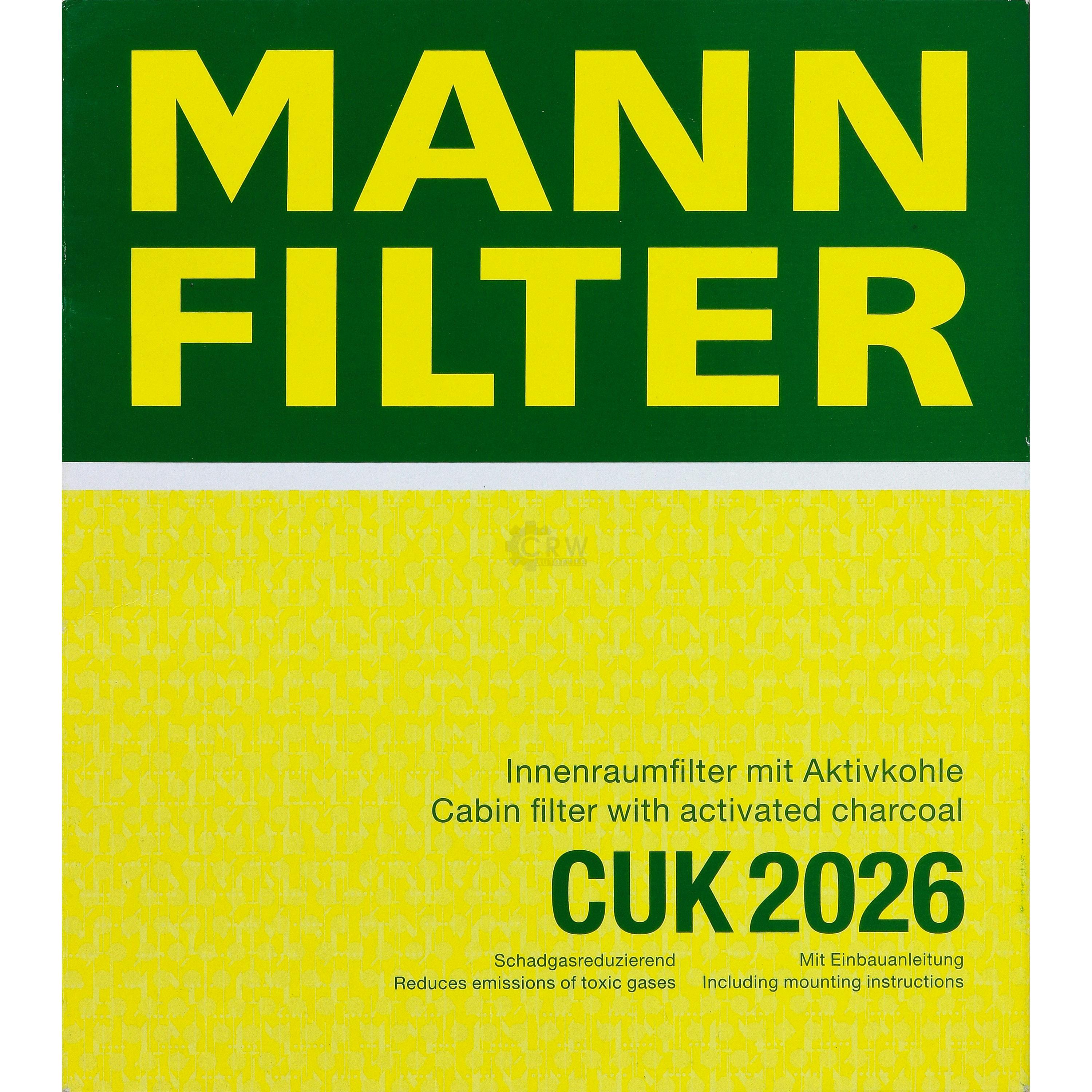 MANN-FILTER Innenraumfilter Pollenfilter Aktivkohle CUK 2026