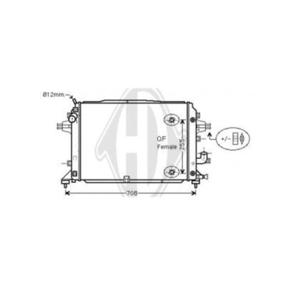 Kühler Wasserkühler Motorkühler 600x410x28 für Opel Zafira B A05 1.7 CDTi 1.9