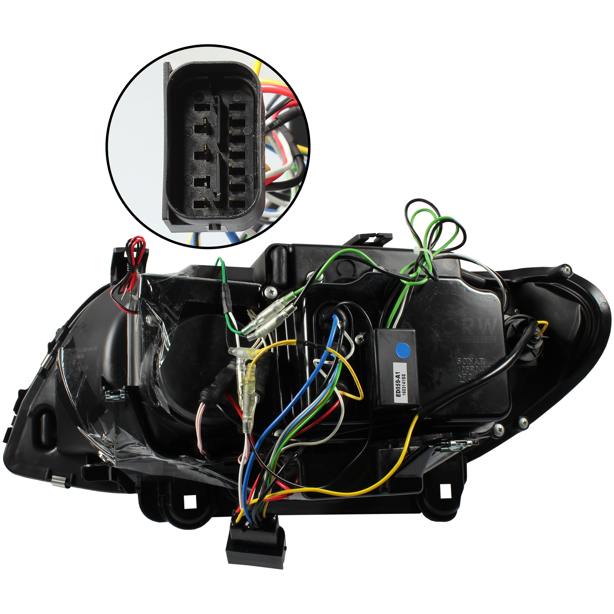Scheinwerfer Satz in TFL Optik CCFL Angel Eyes für BMW X5 E53 Bj. 03-07 chrom