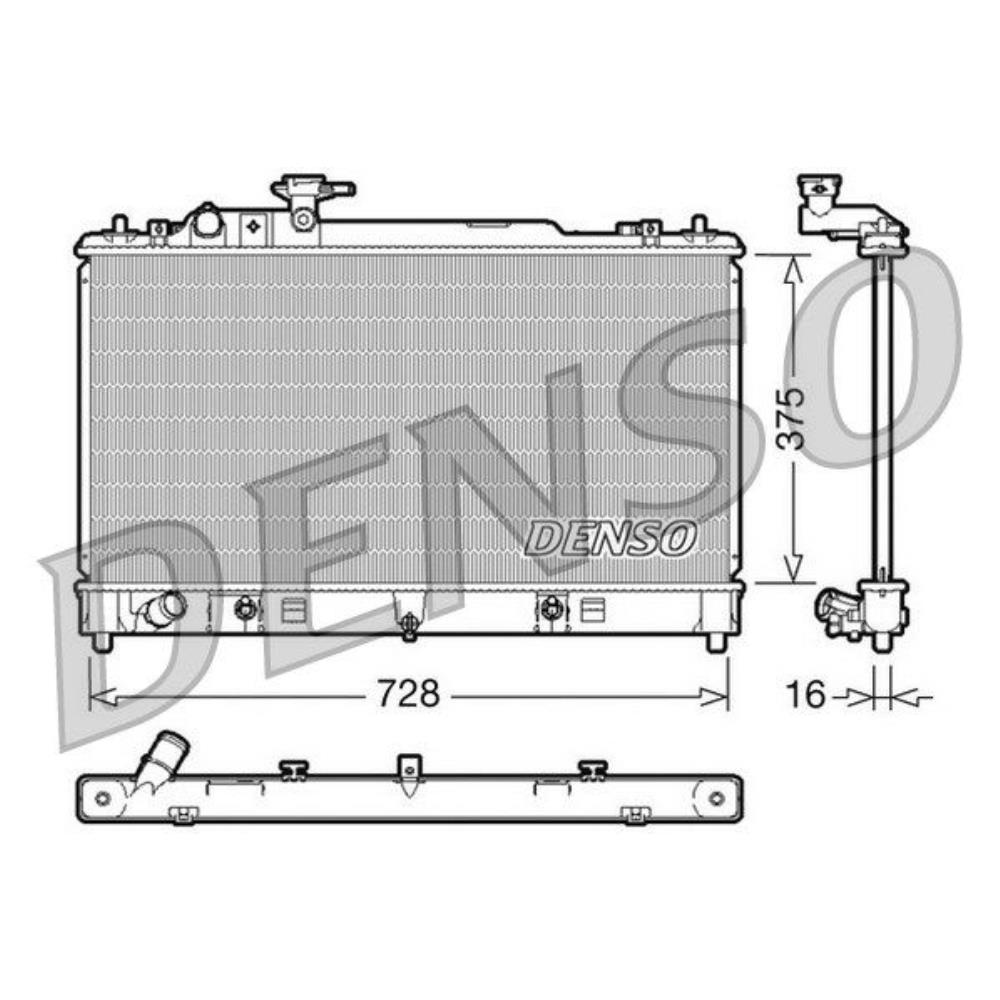 DENSO Kühler Wasserkühler Motorkühler Aluminium für Mazda 6 Kombi GH 2.0 MZR