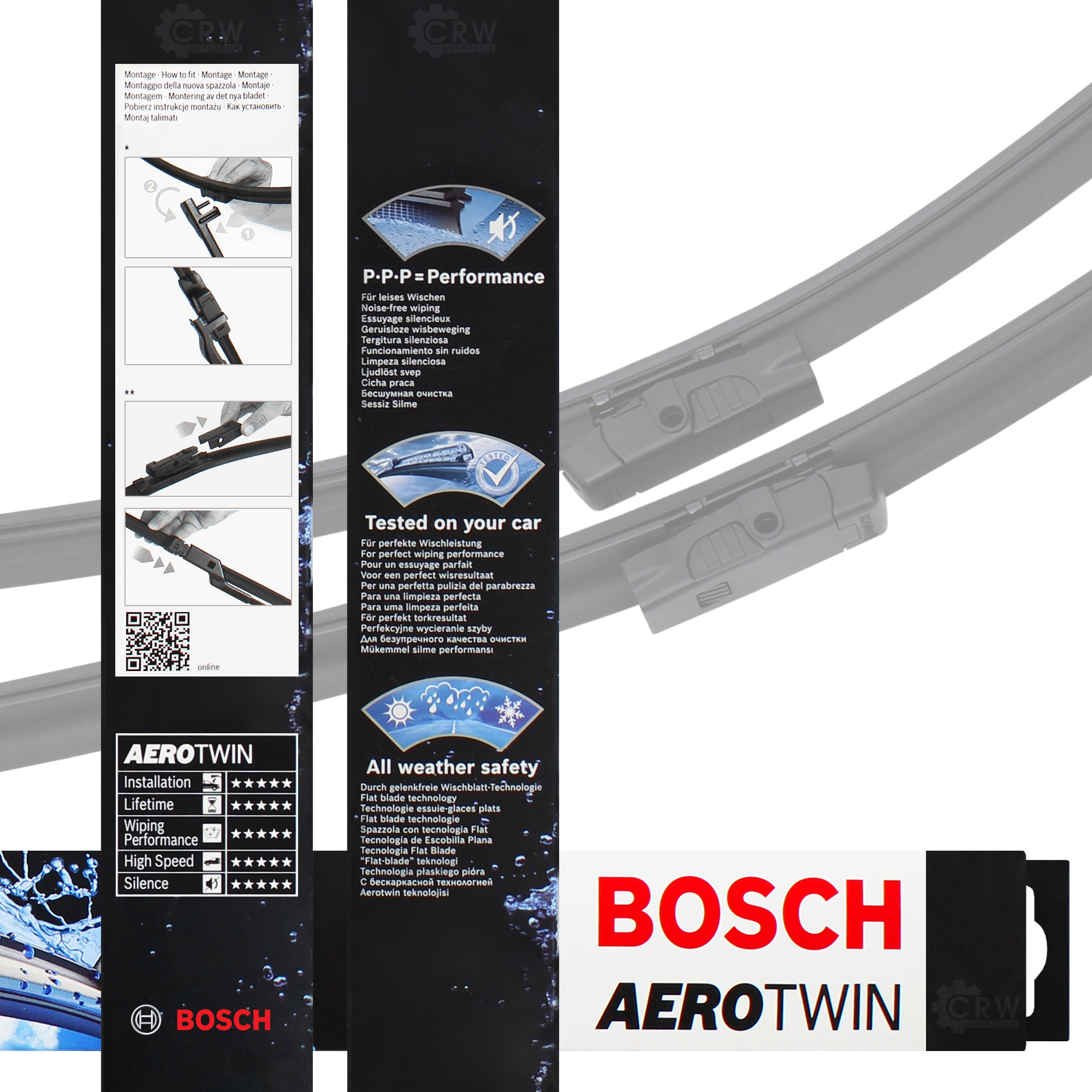 Scheibenwischer Wischblatt 3397007460 530mm/450mm AeroTwin SET BOSCH AM460S