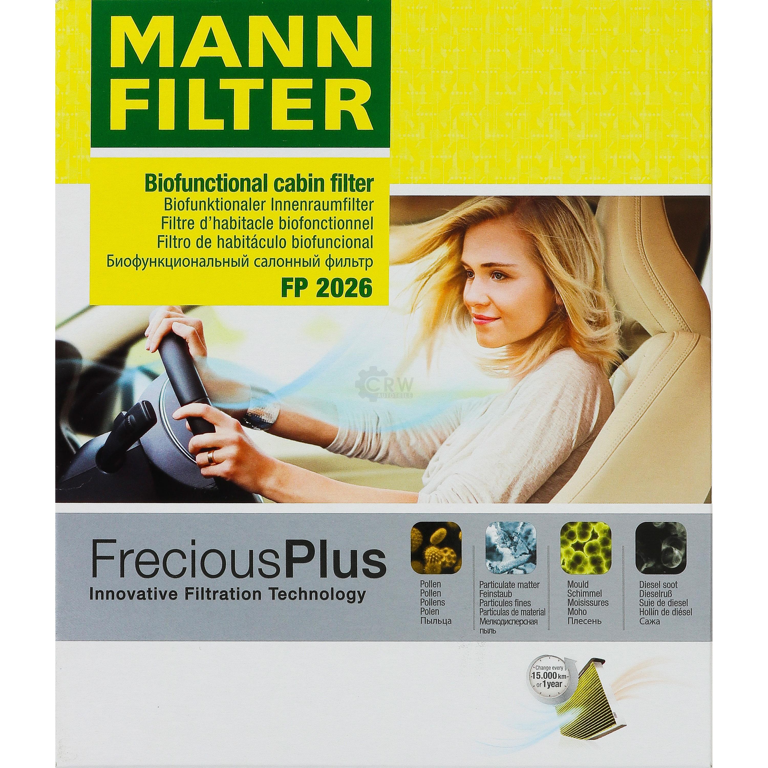 MANN-Filter Innenraumfilter Biofunctional für Allergiker FP 2026