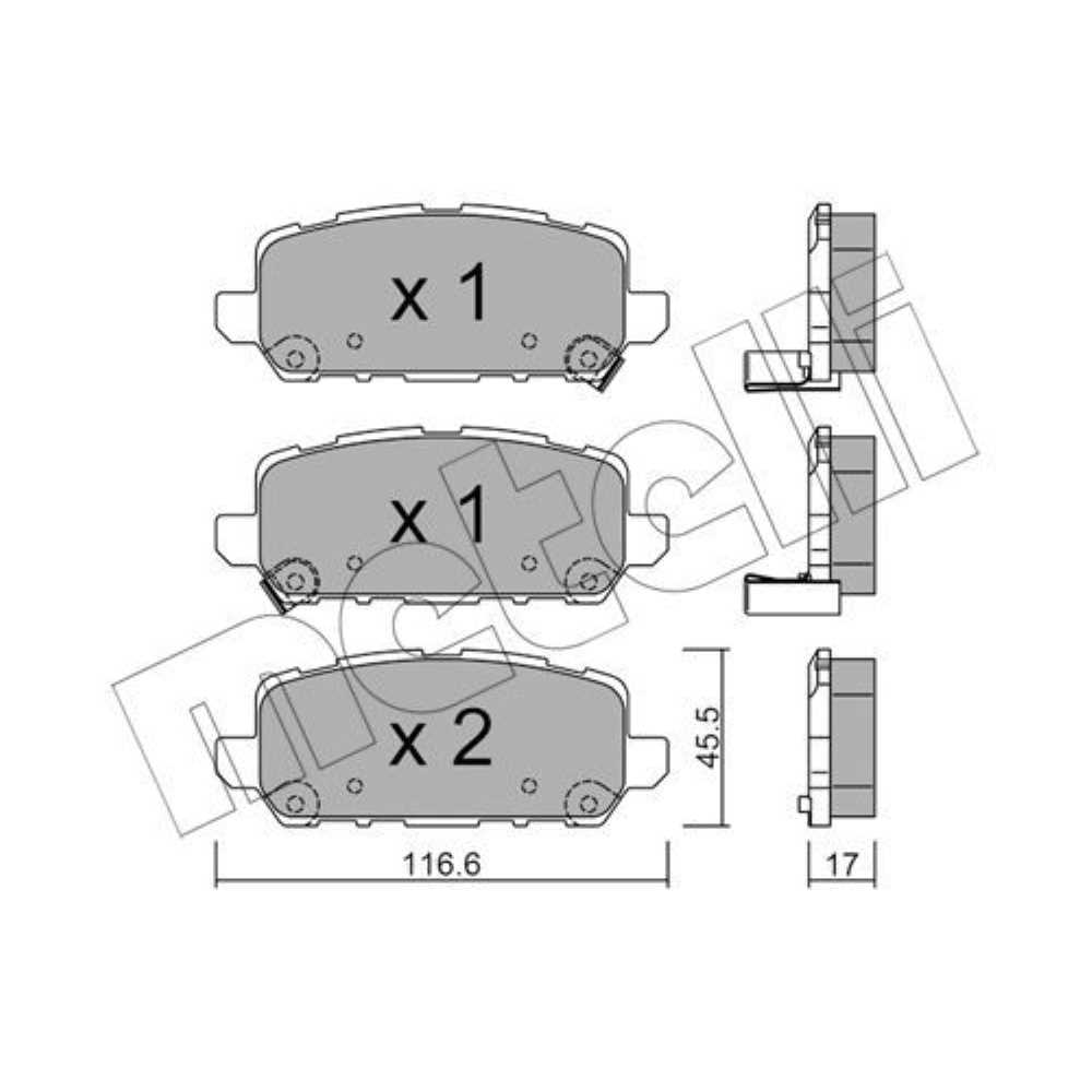 METELLI Bremsbeläge Bremsbelegsatz hinten System Akebono für Honda HR-V