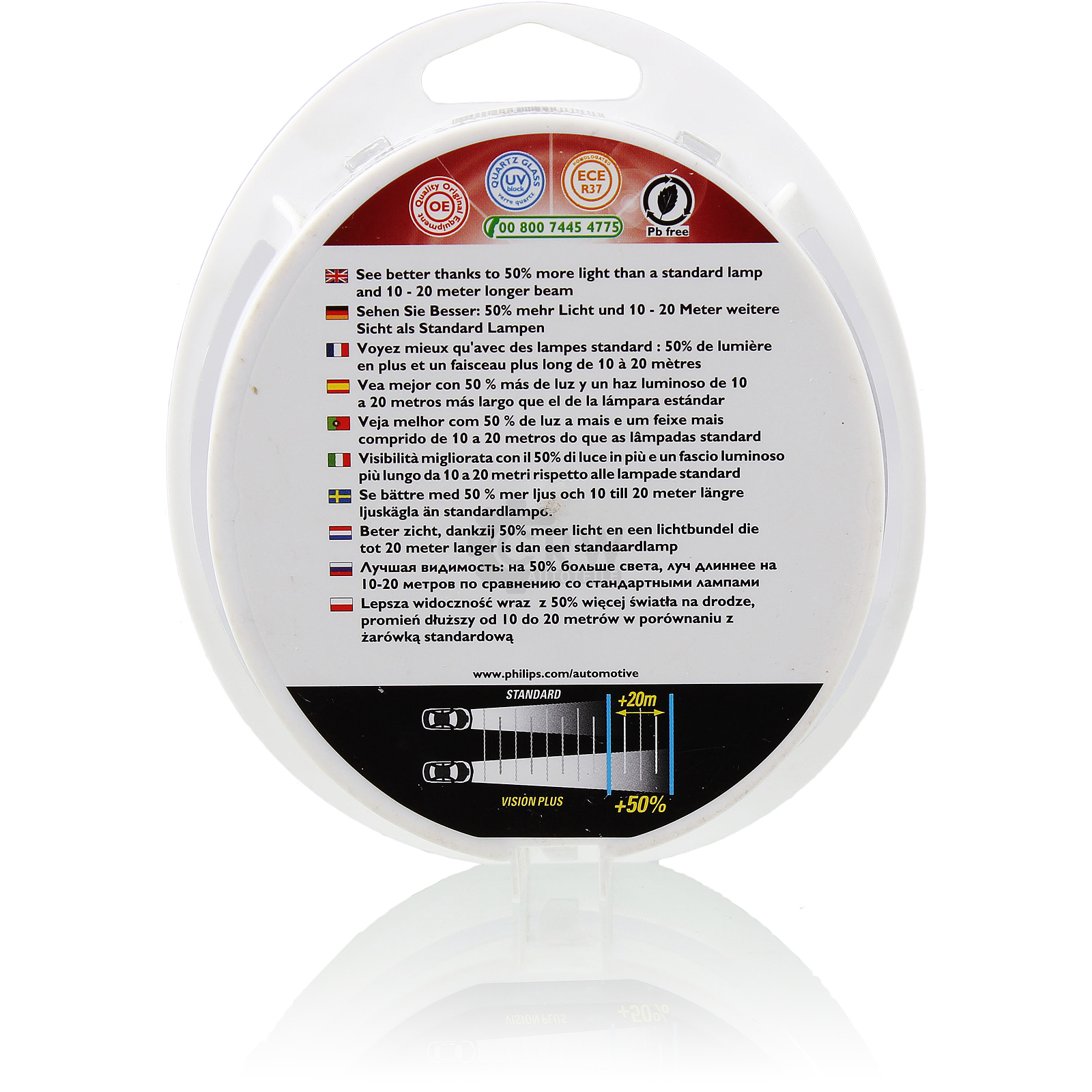 Philips Vision Plus +50% Set 2x H1 12V 55W P14,5s