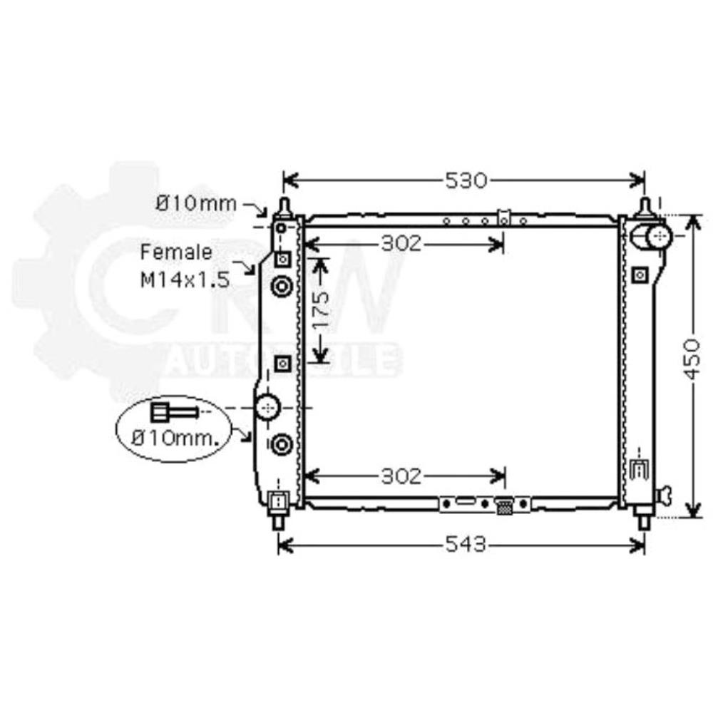 Kühler Motorkühlung für Daewoo Kalos KLAS 1.4 16V Chevrolet Aveo/Kalos