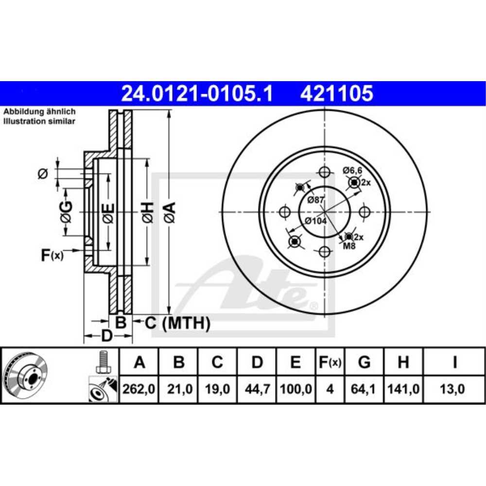 ATE Satz Bremsen Bremsscheiben + Bremsbeläge vorne für Honda Civic VII Hatchback