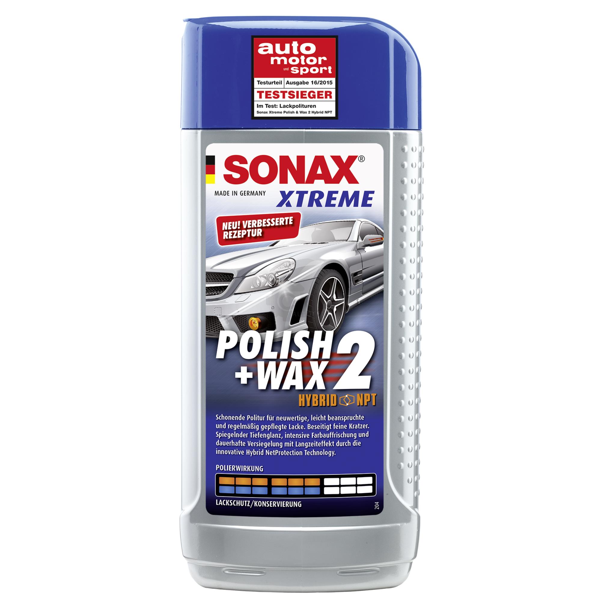 SONAX XTREME Polish+Wax 2 Hybrid NPT Politur Wachs Pflege 500 ml
