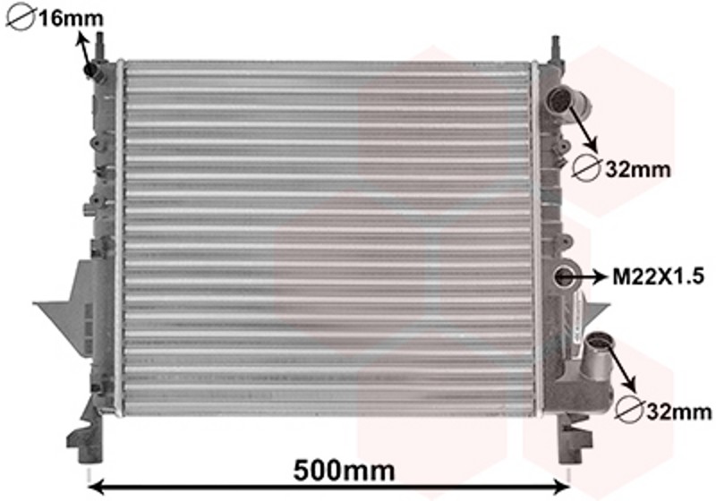 VAN WEZEL Wasserkühler mechanisch gefügt für Renault Twingo I C06_ 1.2 16V