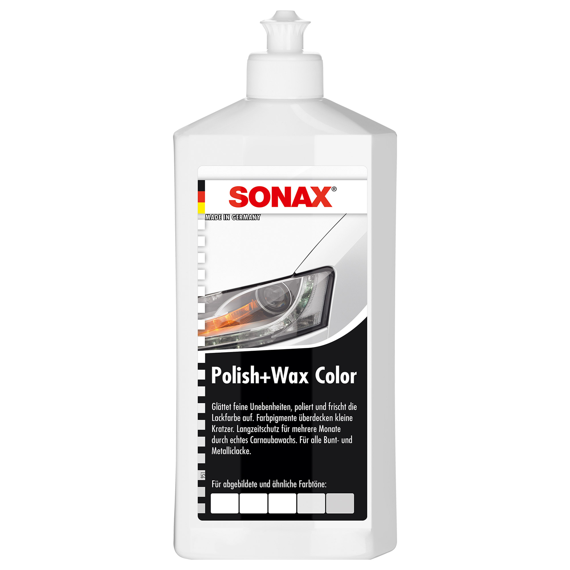 SONAX 02960000 Polish + Wax Color Weiß 500 ml