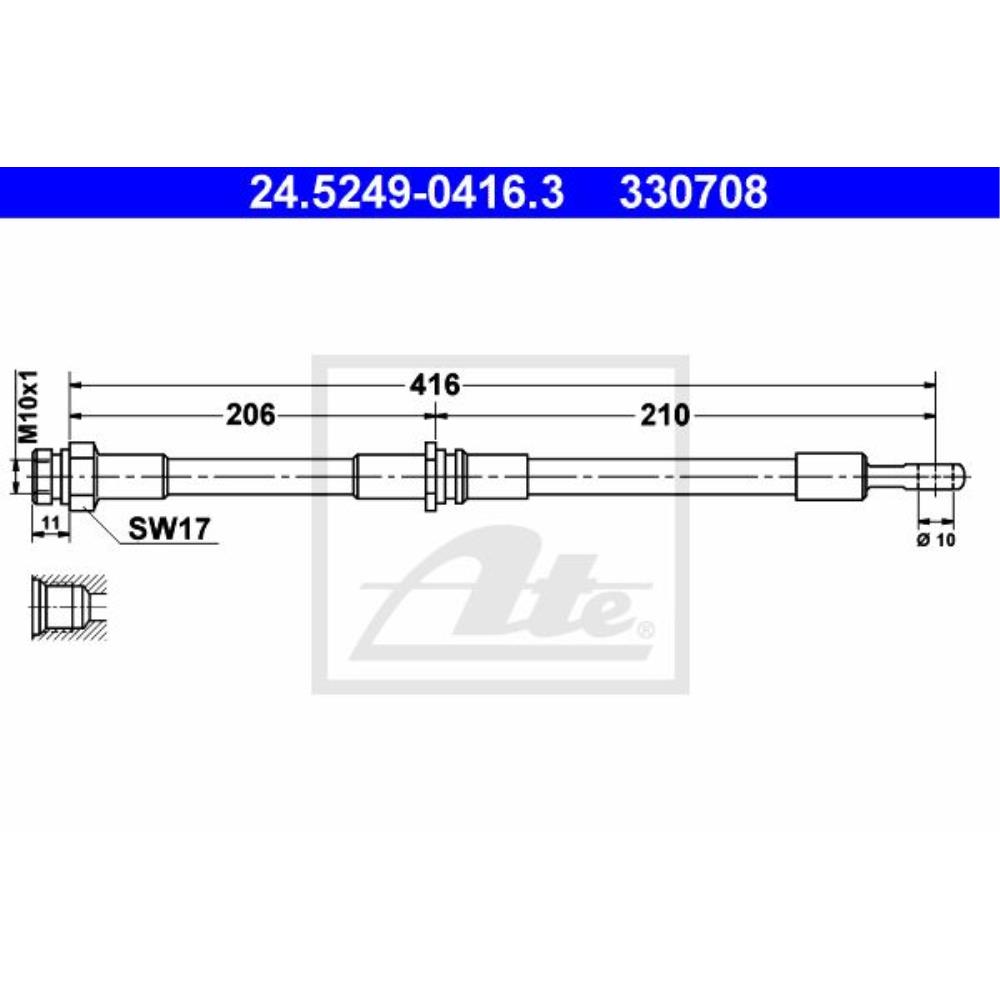 ATE 24.5249-0416.3 Bremsschlauch