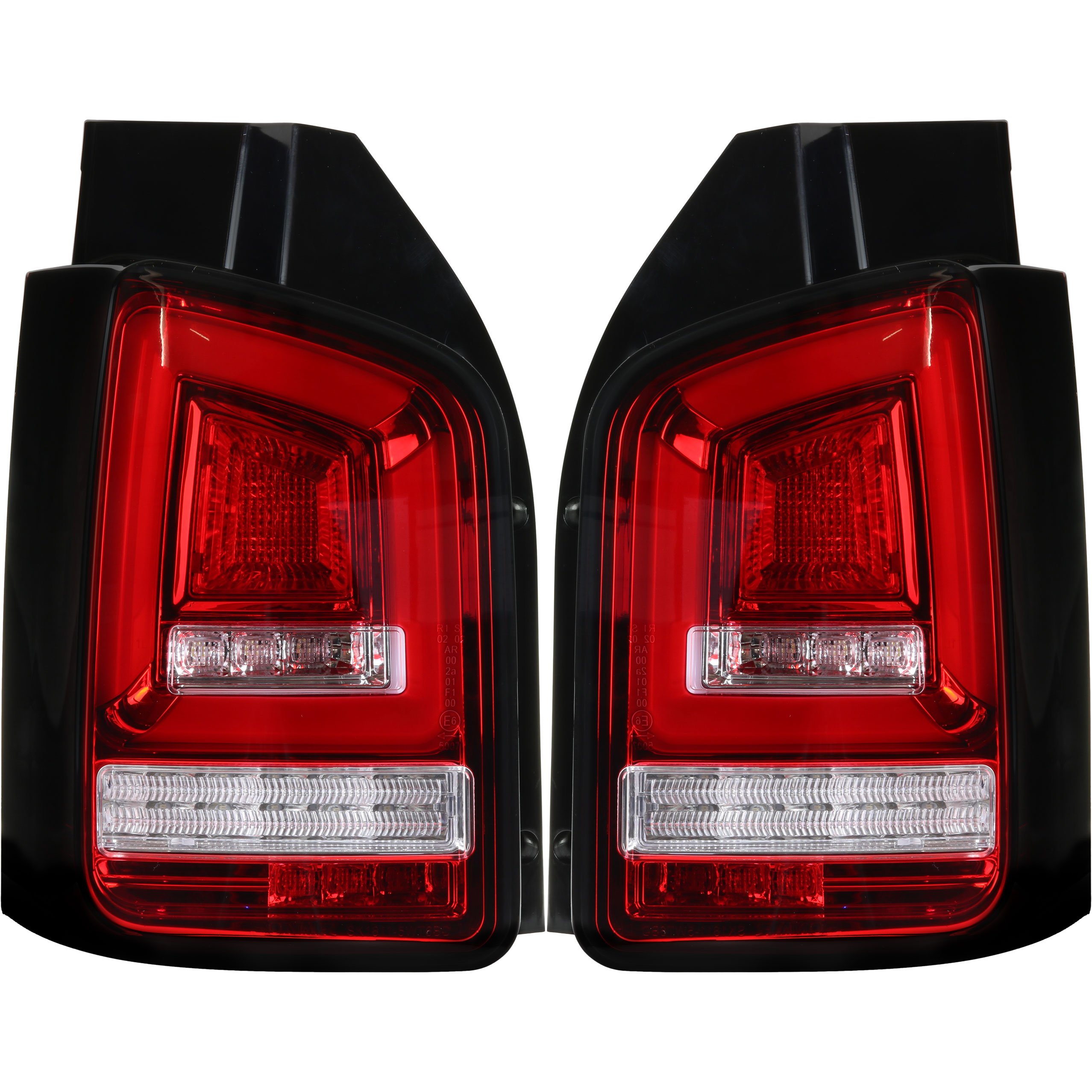Rückleuchten Set Voll LED Lightbar für VW T5 Bj. 03-09 rot klar für  Heckklappe