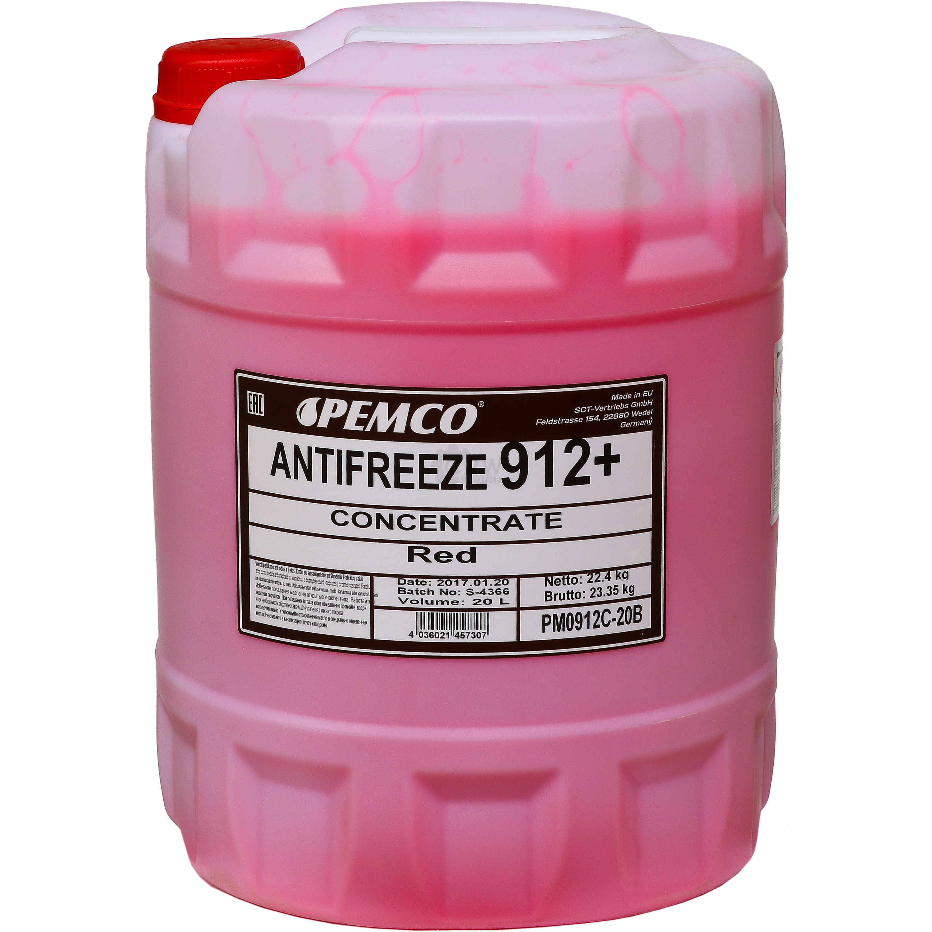 20 Liter PEMCO Frostschutz ANTIFREEZE 912+ Konzentrat  Kühlflüssigkeiten rot