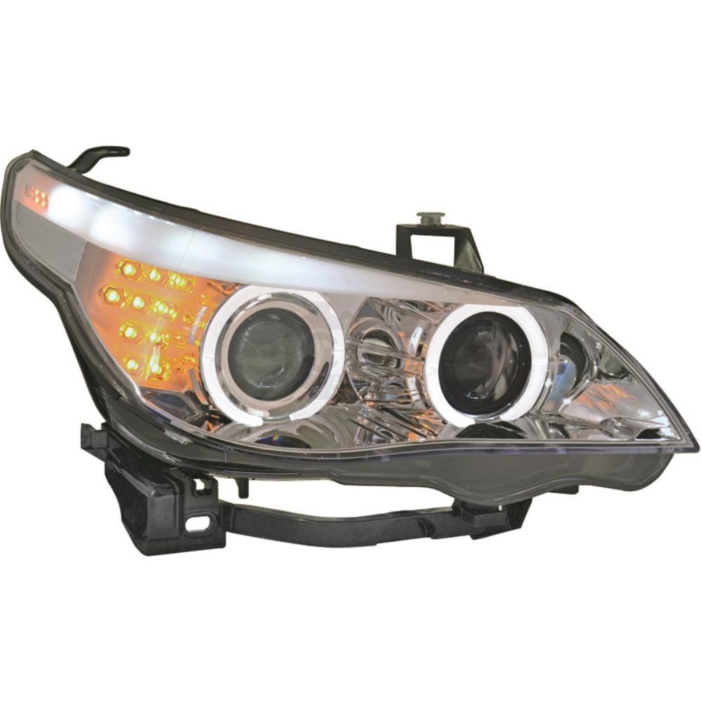 Design Scheinwerfer Set für BMW E60 03-07 klarglas/chrom CCFL LED Angel Eyes C1X