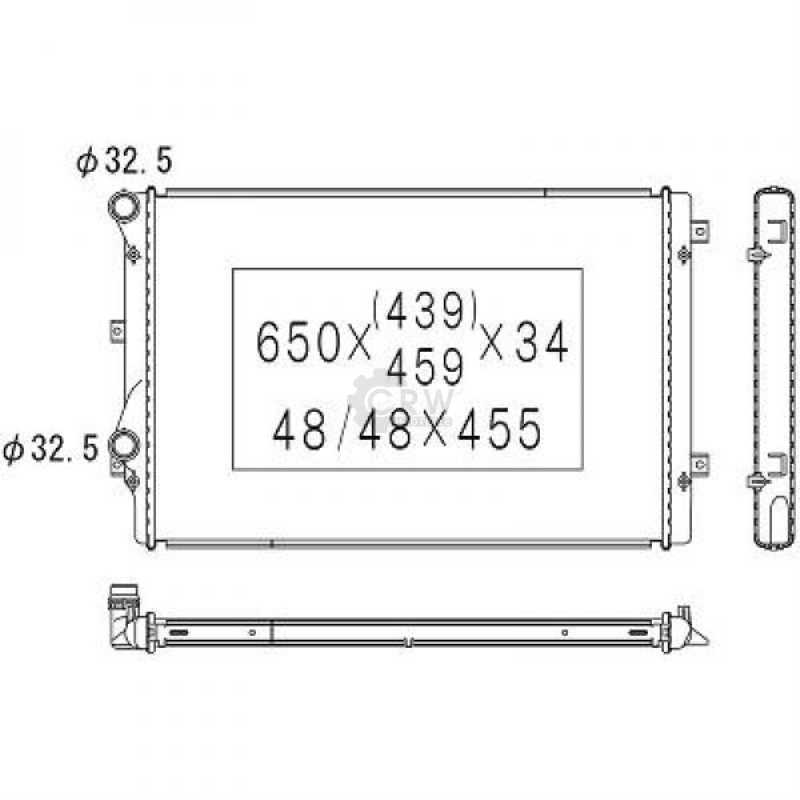 Kühler Wasserkühler Motorkühler 650x445x32 für VW Golf V 1K1 1.4 TSI 1.9 TDI