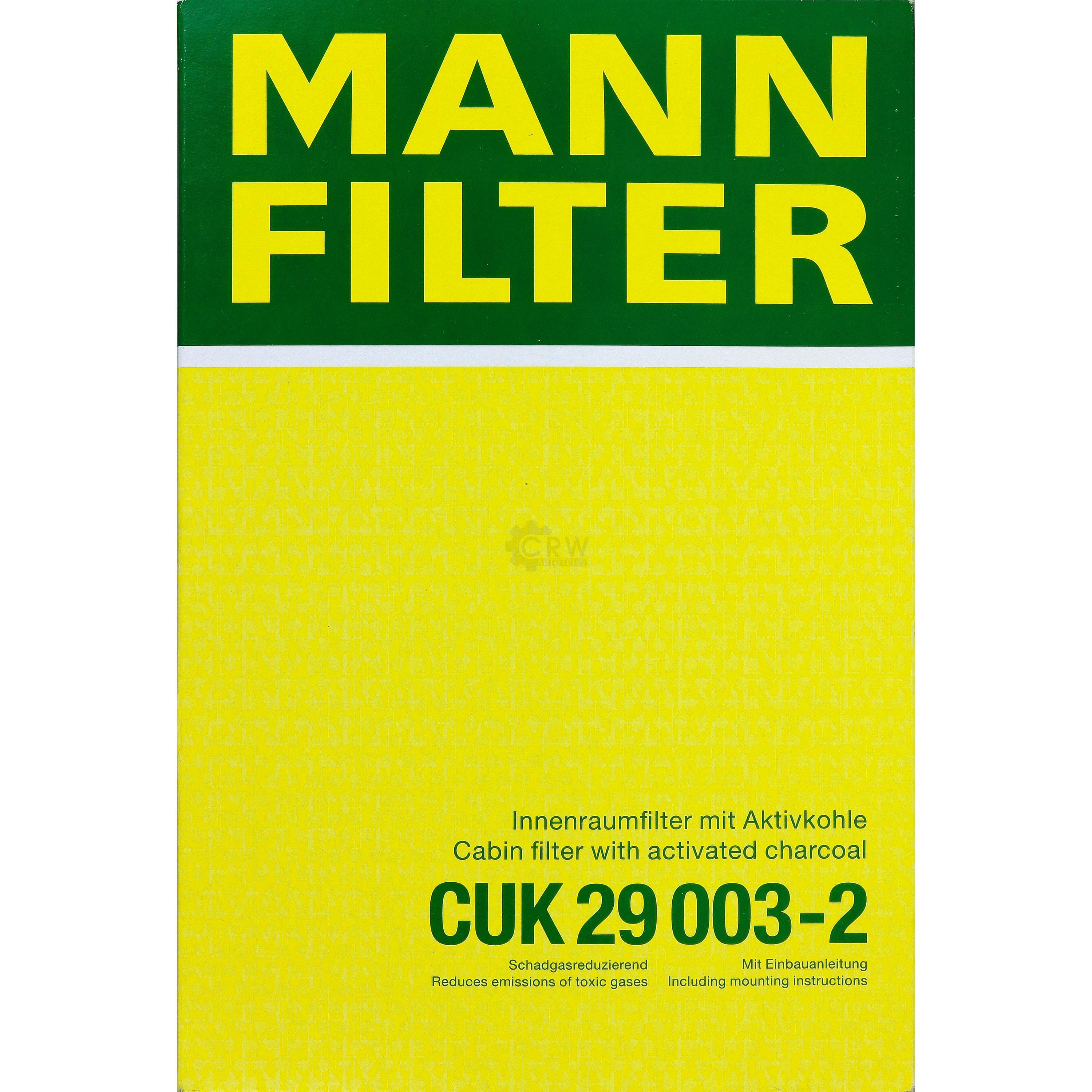 MANN-FILTER Innenraumfilter Pollenfilter Aktivkohle CUK 29 003-2