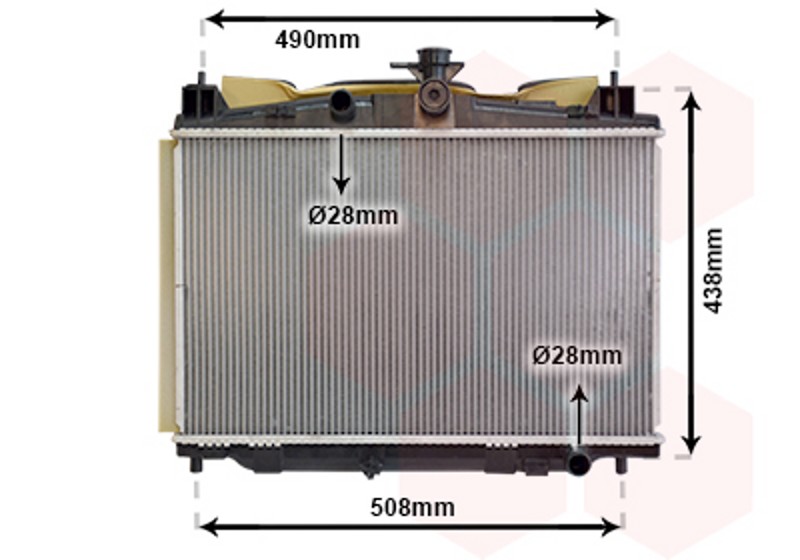 VAN WEZEL Wasserkühler Motorkühler Kühlrippen gelötet für Mazda 2 DE_ DH_3 1.3