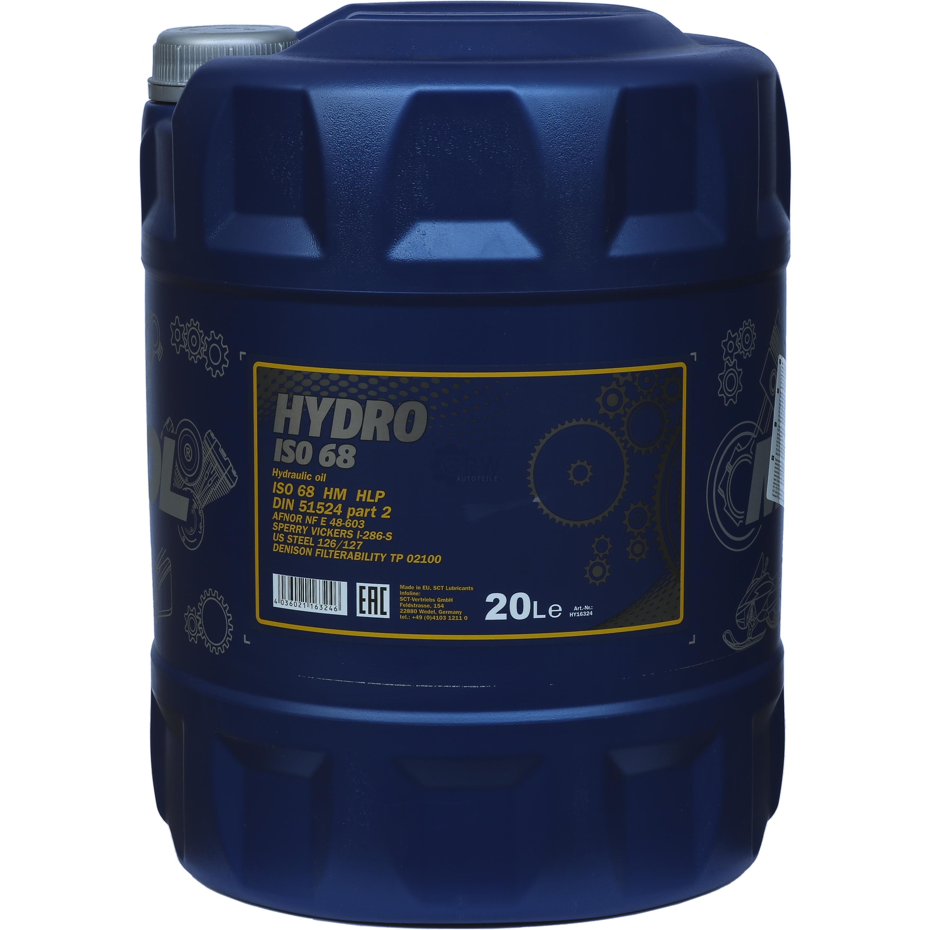 20 Liter  MANNOL Hydrauliköl Hydro ISO 68 Oil