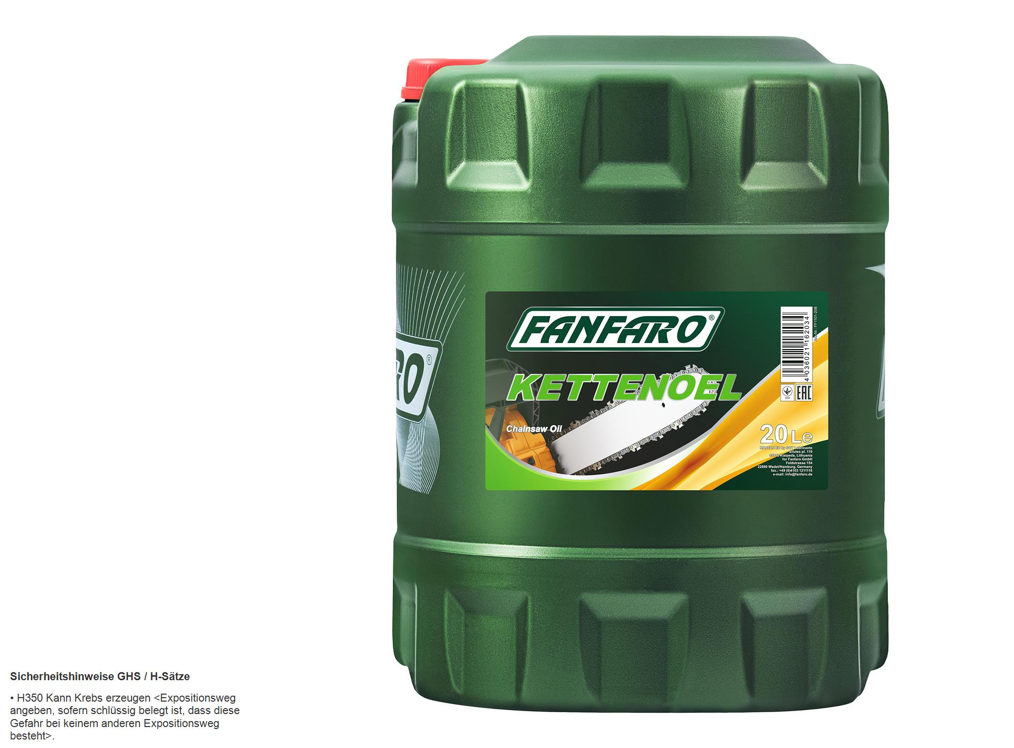 20 Liter  FANFARO FF1101-20 Kettenoel Chain Saw Oil Schmieröl