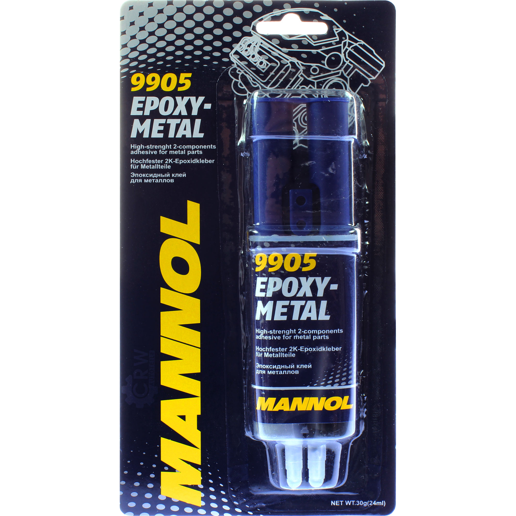 30g MANNOL Epoxi-Metall 2K Metallkleber Klebstoff Epoxyklebstoff