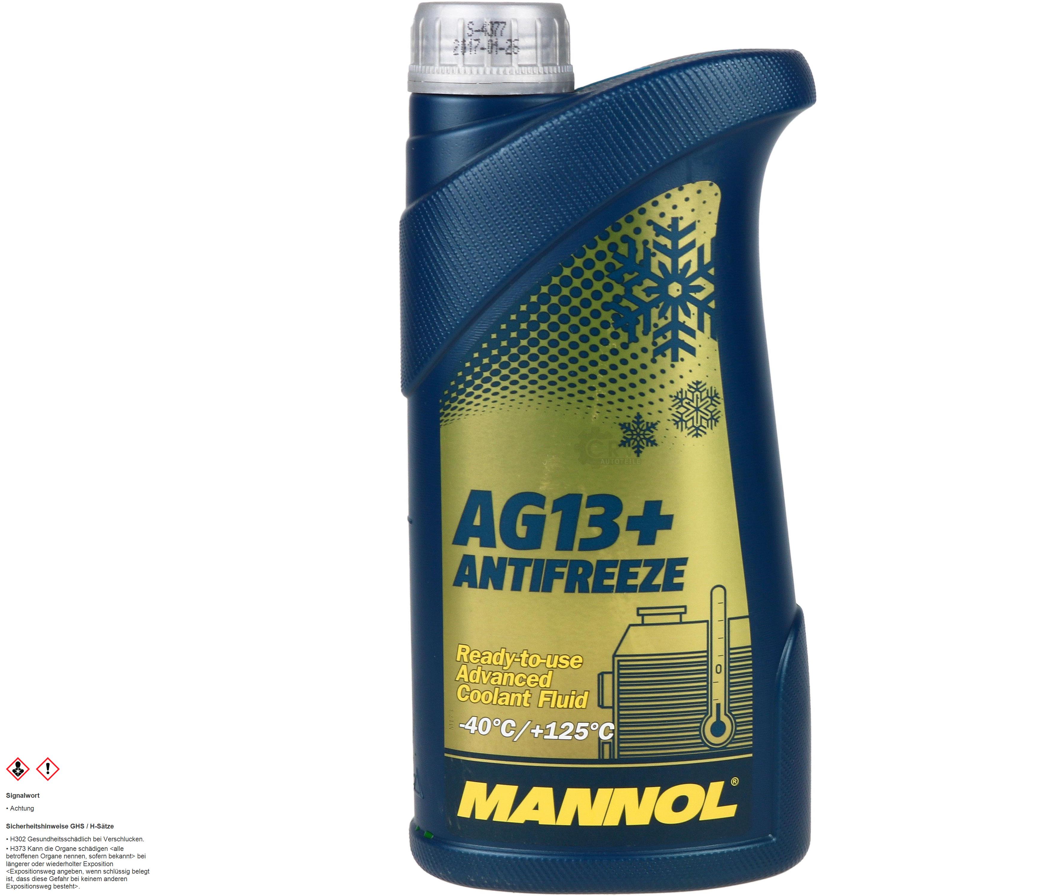 1 Liter MANNOL Kühlerfrostschutz Fertiggemisch Antifreeze AG13+ -40°C Gelb G13+