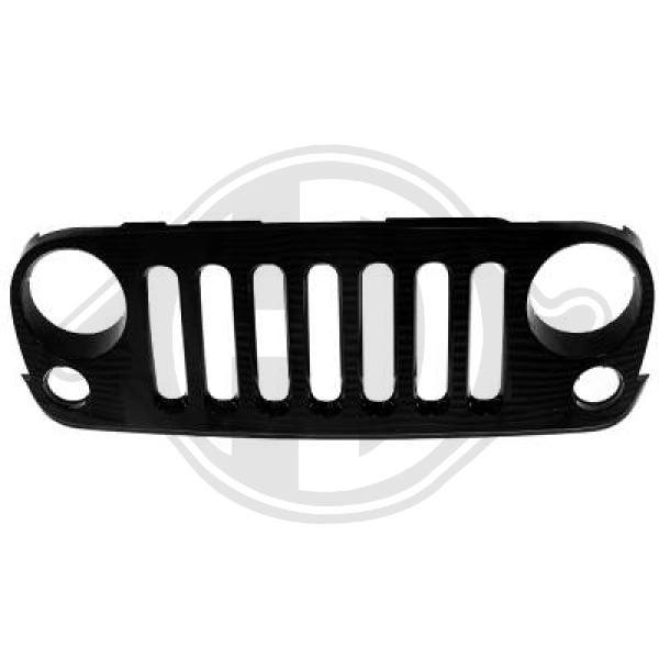 Frontgrill für Jeep Wrangler III Bj. 07->> matt-schwarz 1042641