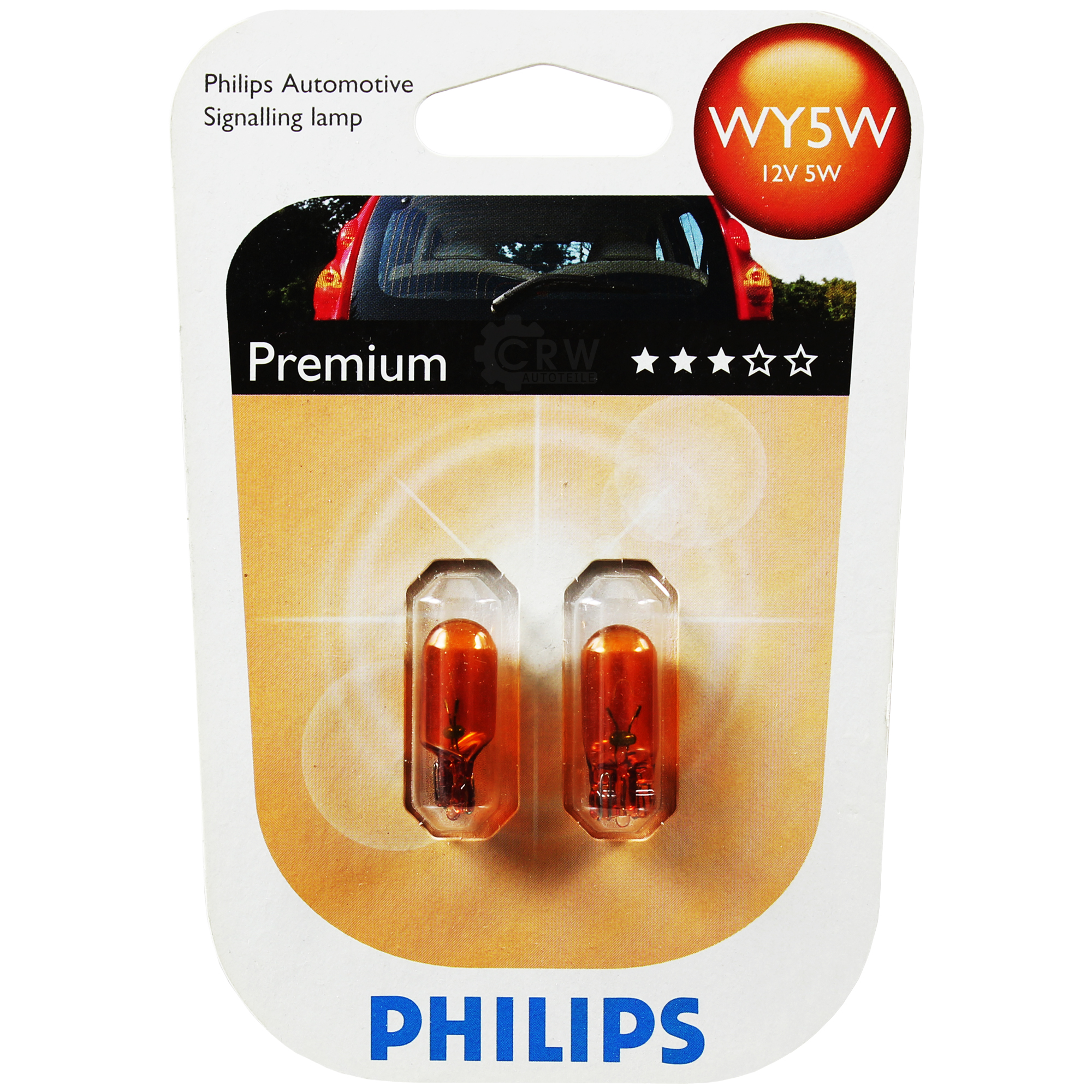 Philips Vision Premium 2 Stück WY5W 12V 5W gelb W2,1x9,5d Blinker Birne Lampe