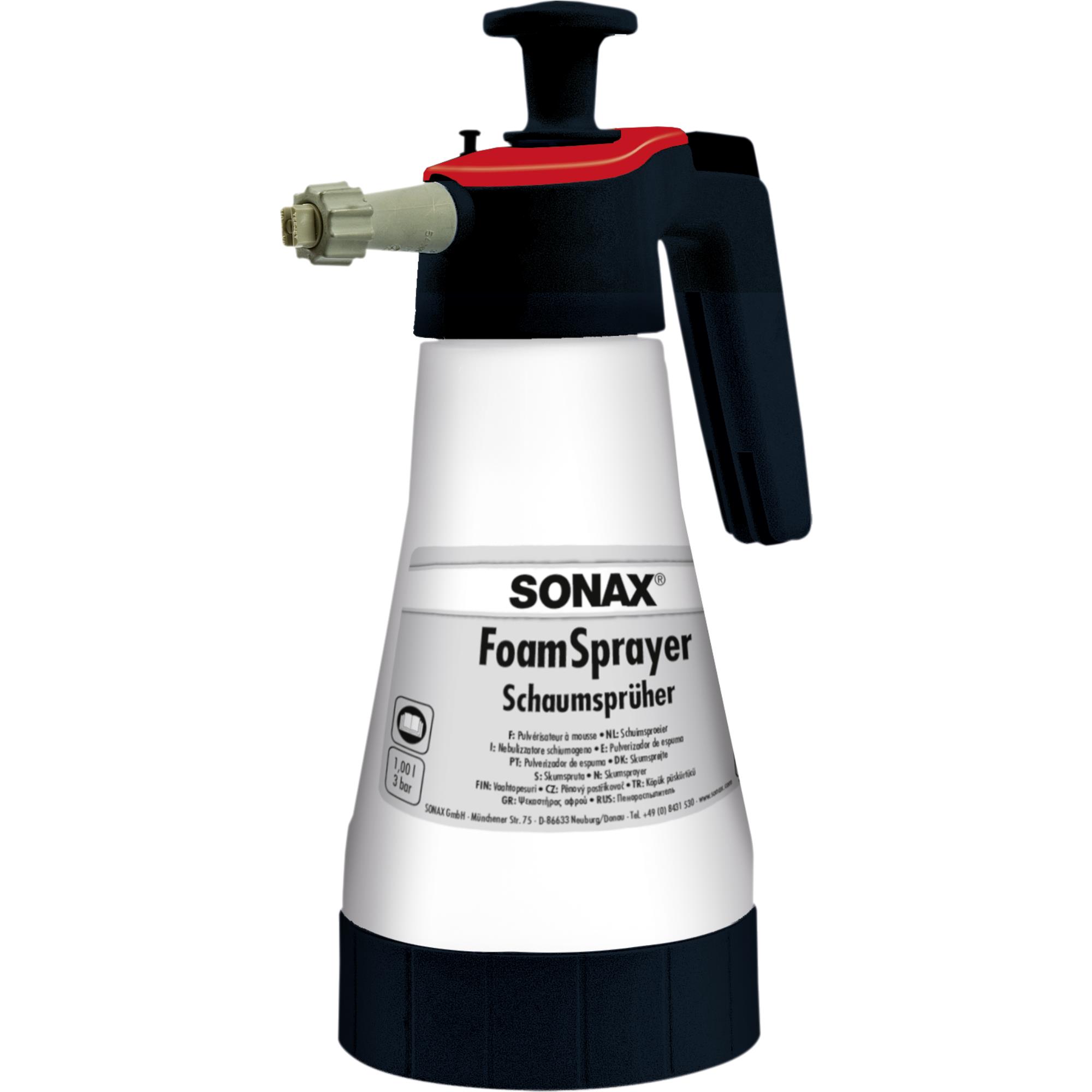 SONAX 04965410  FoamSprayer mit Flachstrahldüse Schaumsprüher 1 Liter