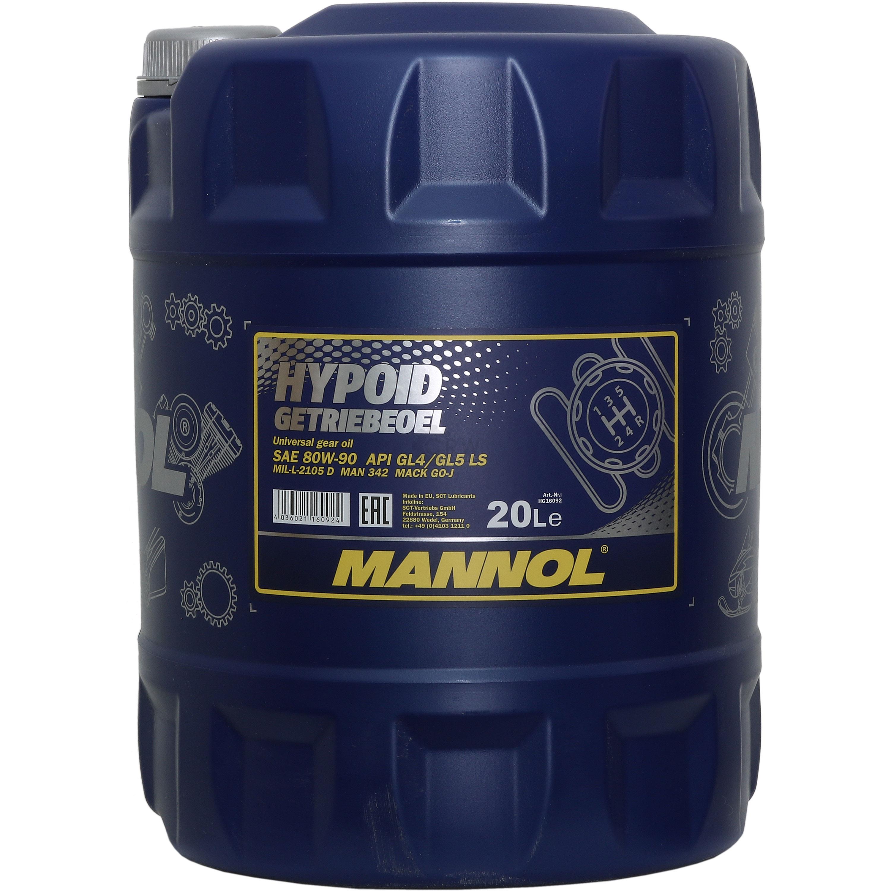 20 Liter  MANNOL Getriebeöl Hypoid Getriebeoel 80W-90 API GL4/GL 5