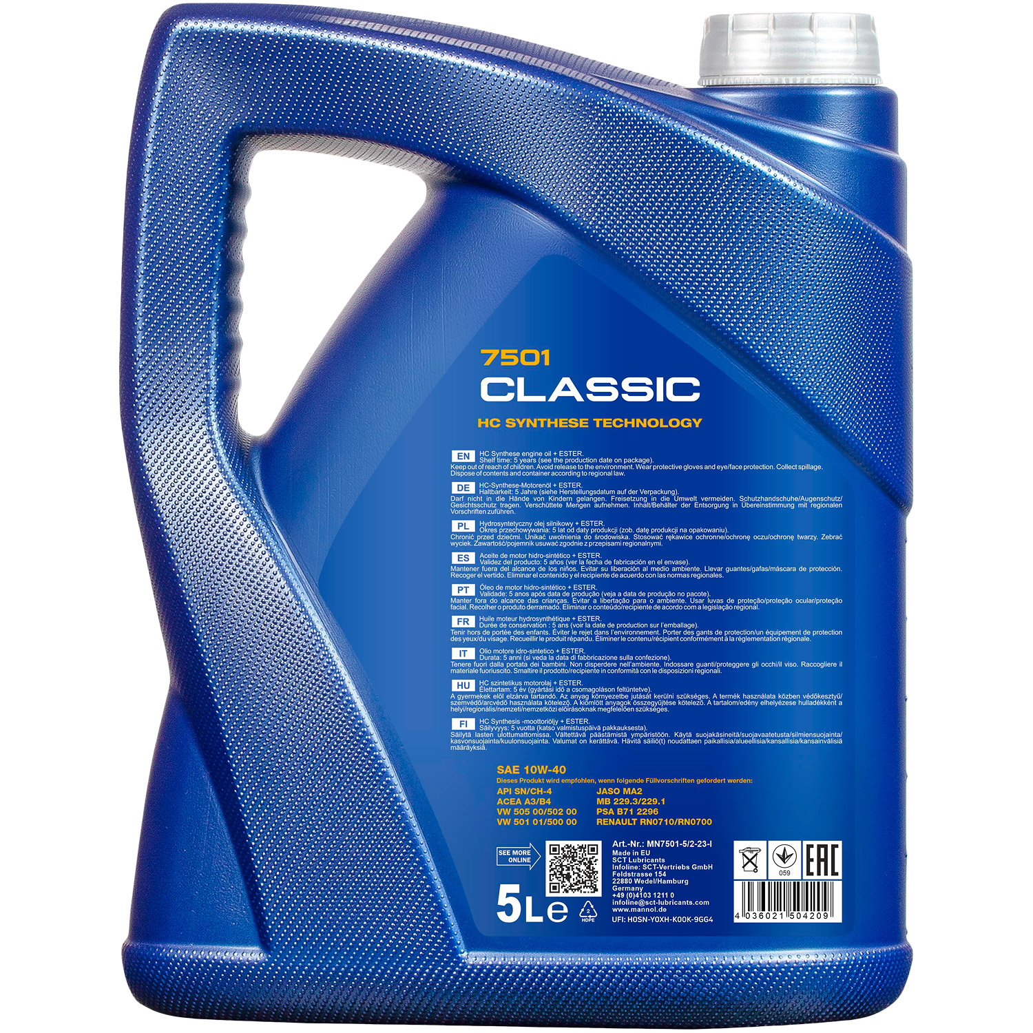 5 Liter MANNOL Motoröl Classic SAE 10W-40 Engine Oil Öl