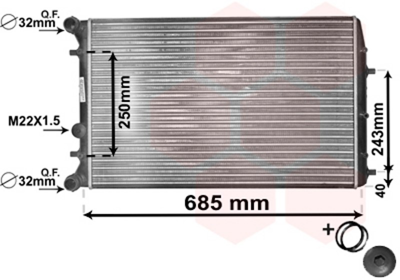 VAN WEZEL Wasserkühler mechanisch gefügt für Skoda Fabia I Combi 6Y5 1.4 16V
