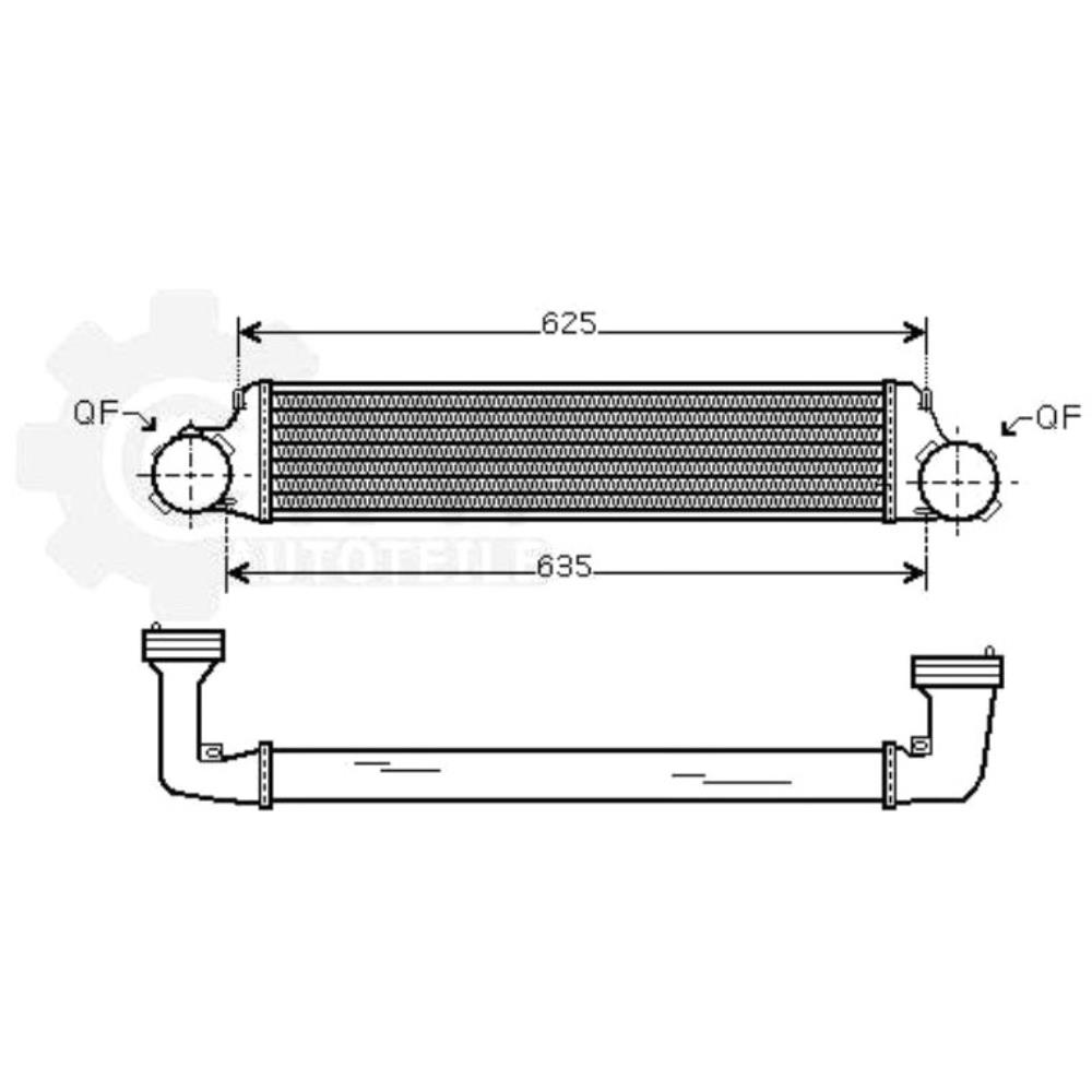 Ladeluftkühler für BMW 3er Compact Cabriolet E83 E46 330 Cd 3.0 D 540x129