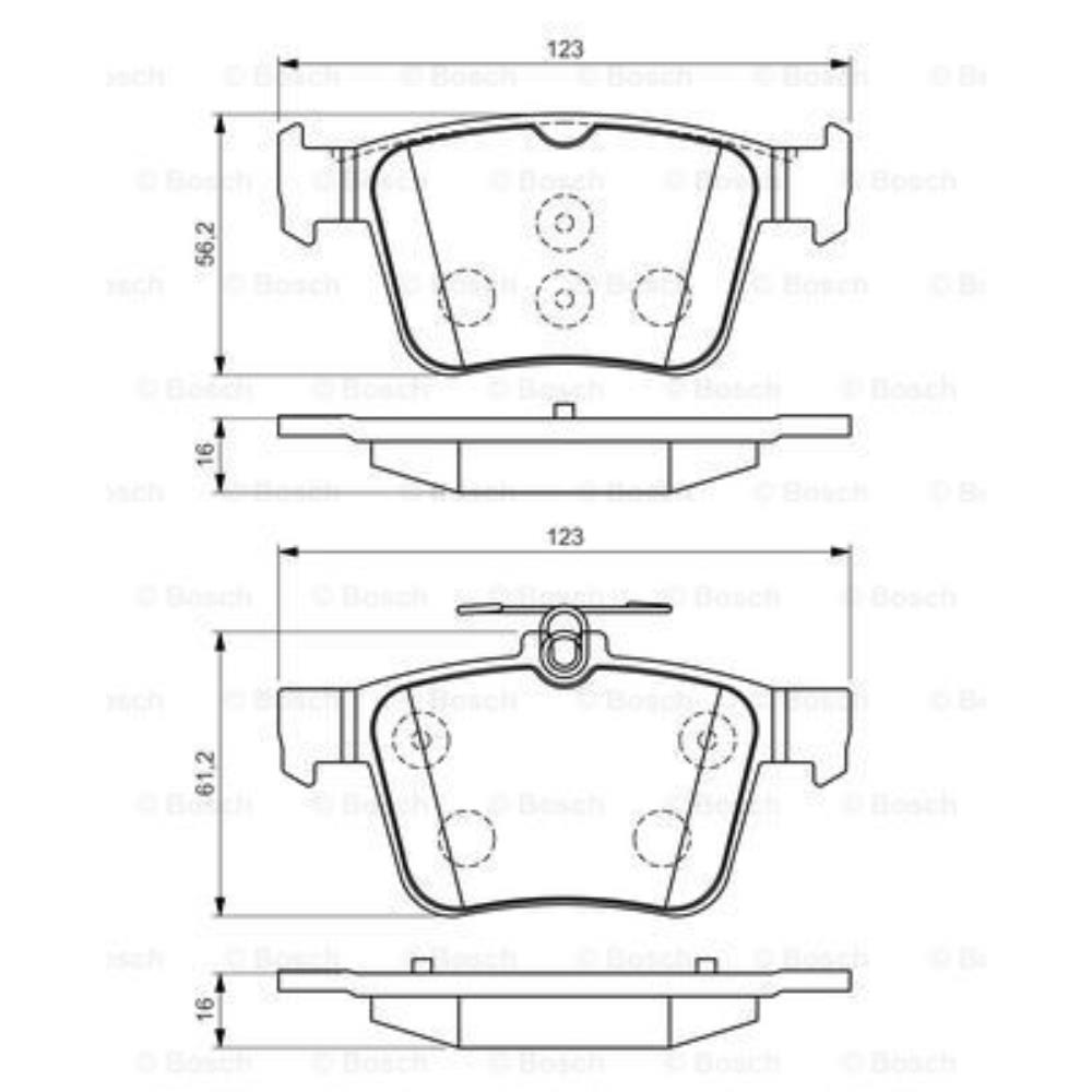 BOSCH Satz Bremsbeläge + Bremsscheiben Voll hinten für VW Passat Variant 3G5