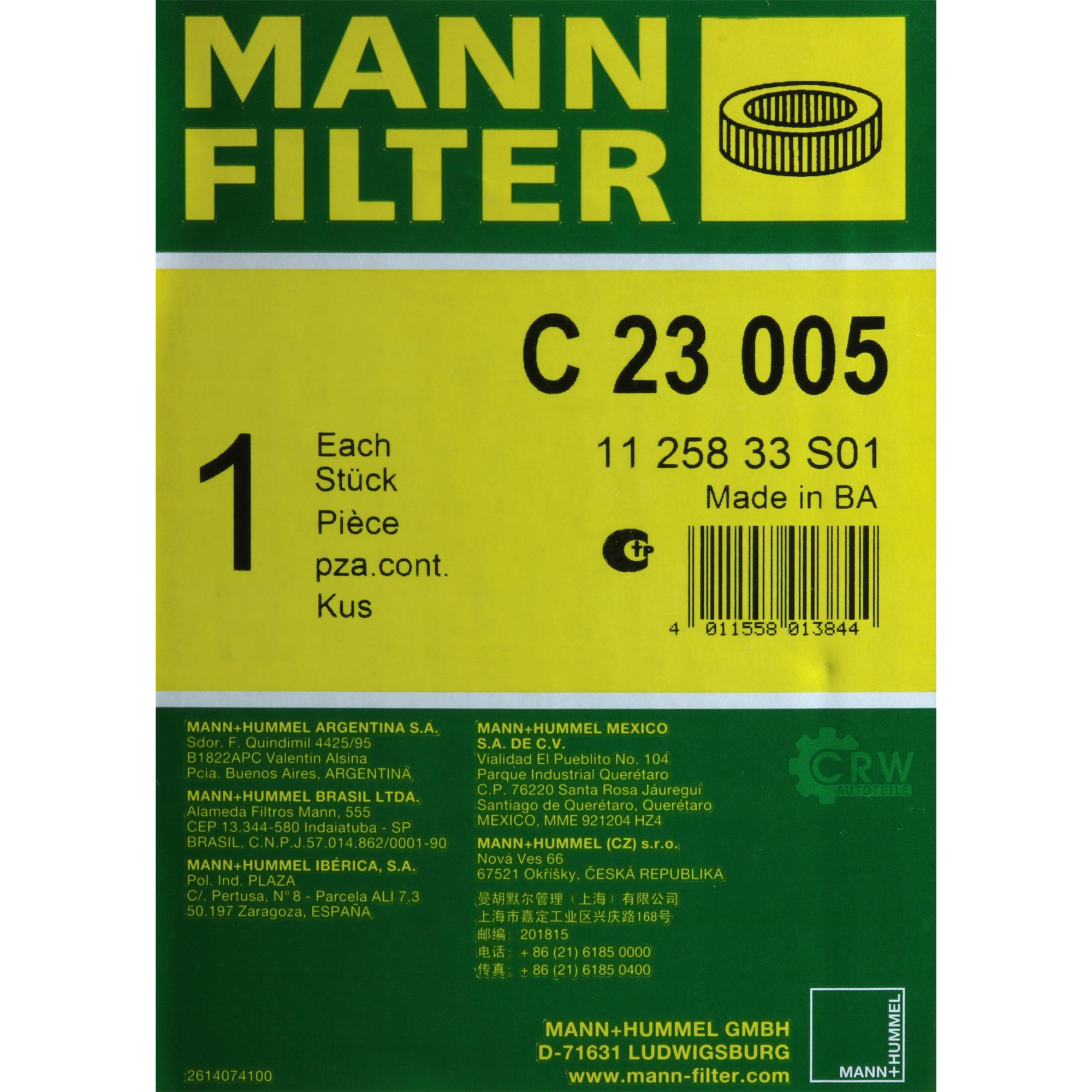 MANN-FILTER Luftfilter C 23 005
