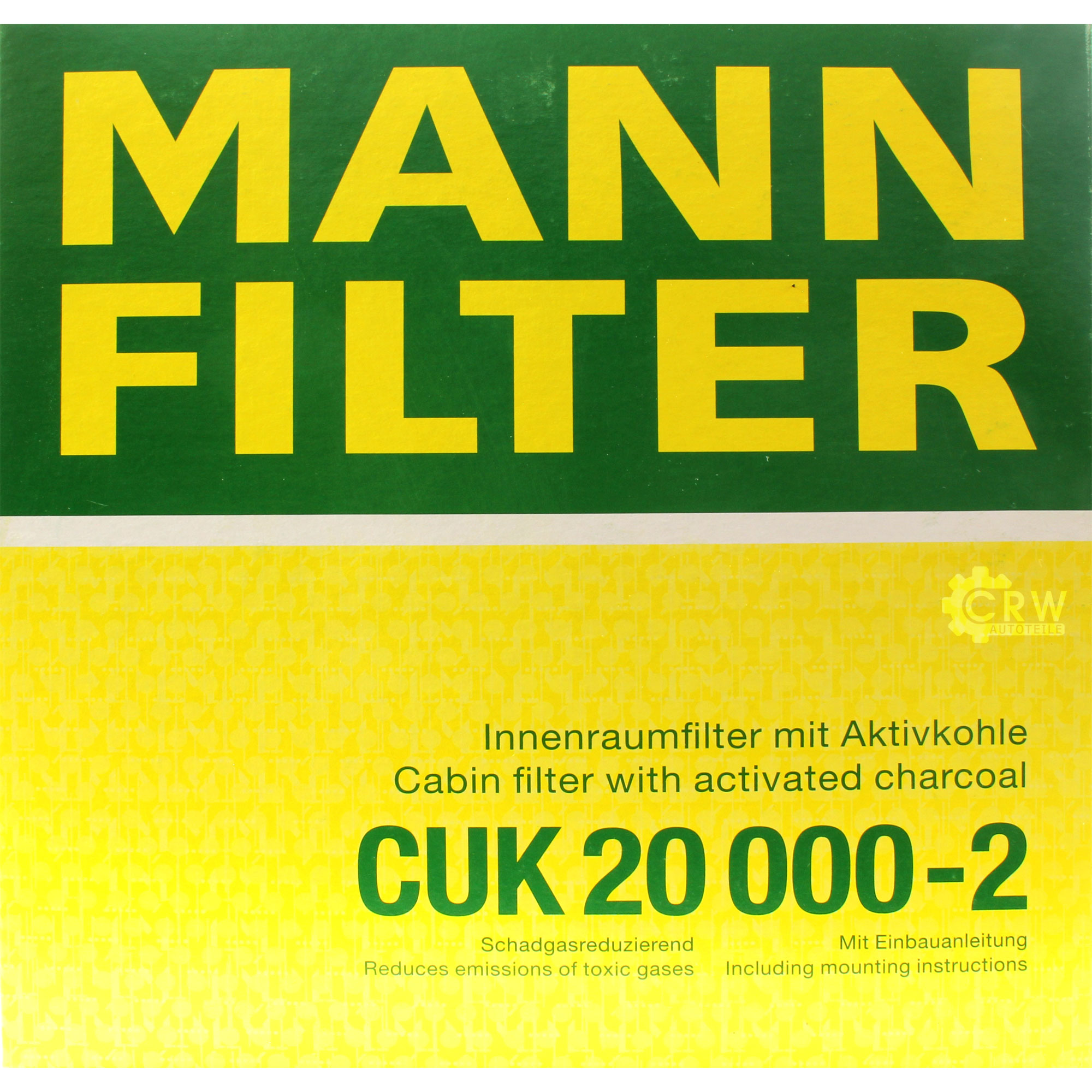 MANN-FILTER Innenraumfilter Pollenfilter Aktivkohle CUK 20 000-2